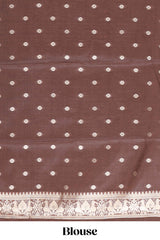 Rust orange zari checked design semi soft silk saree with contrast bentex zari border and pallu