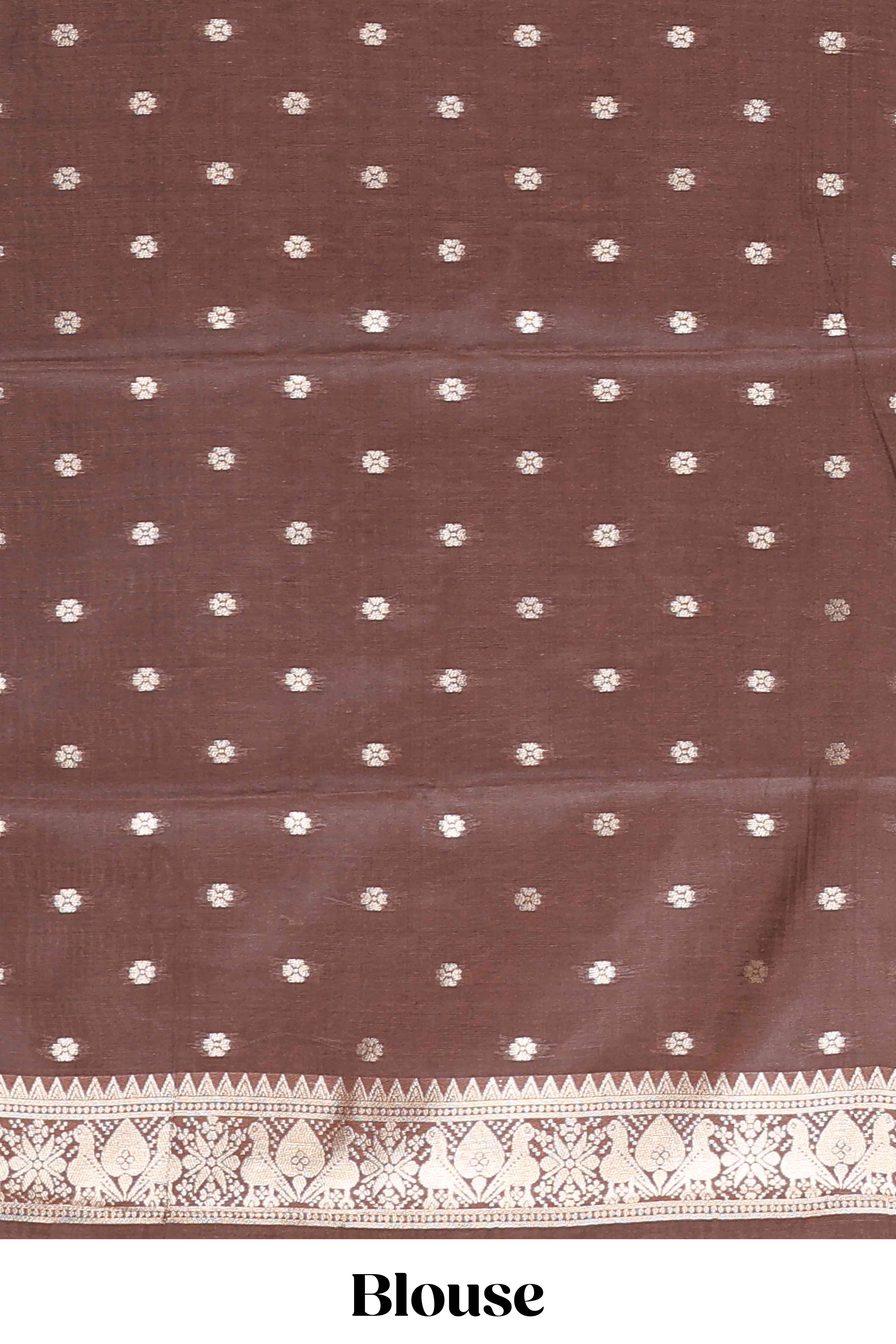 Rust orange zari checked design semi soft silk saree with contrast bentex zari border and pallu