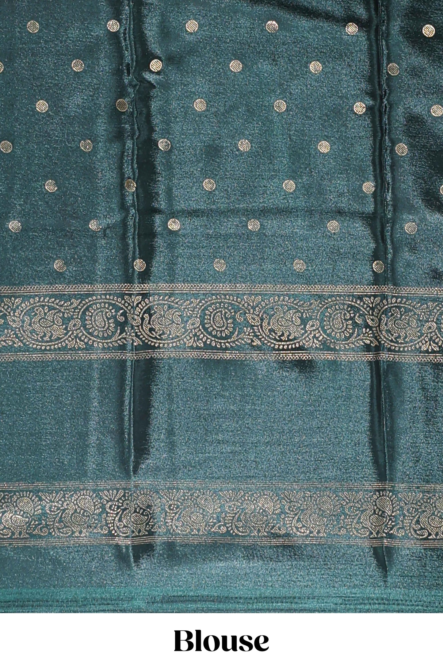 Red zari butta semi soft silk saree with contrast green bentex border and zari striped pallu