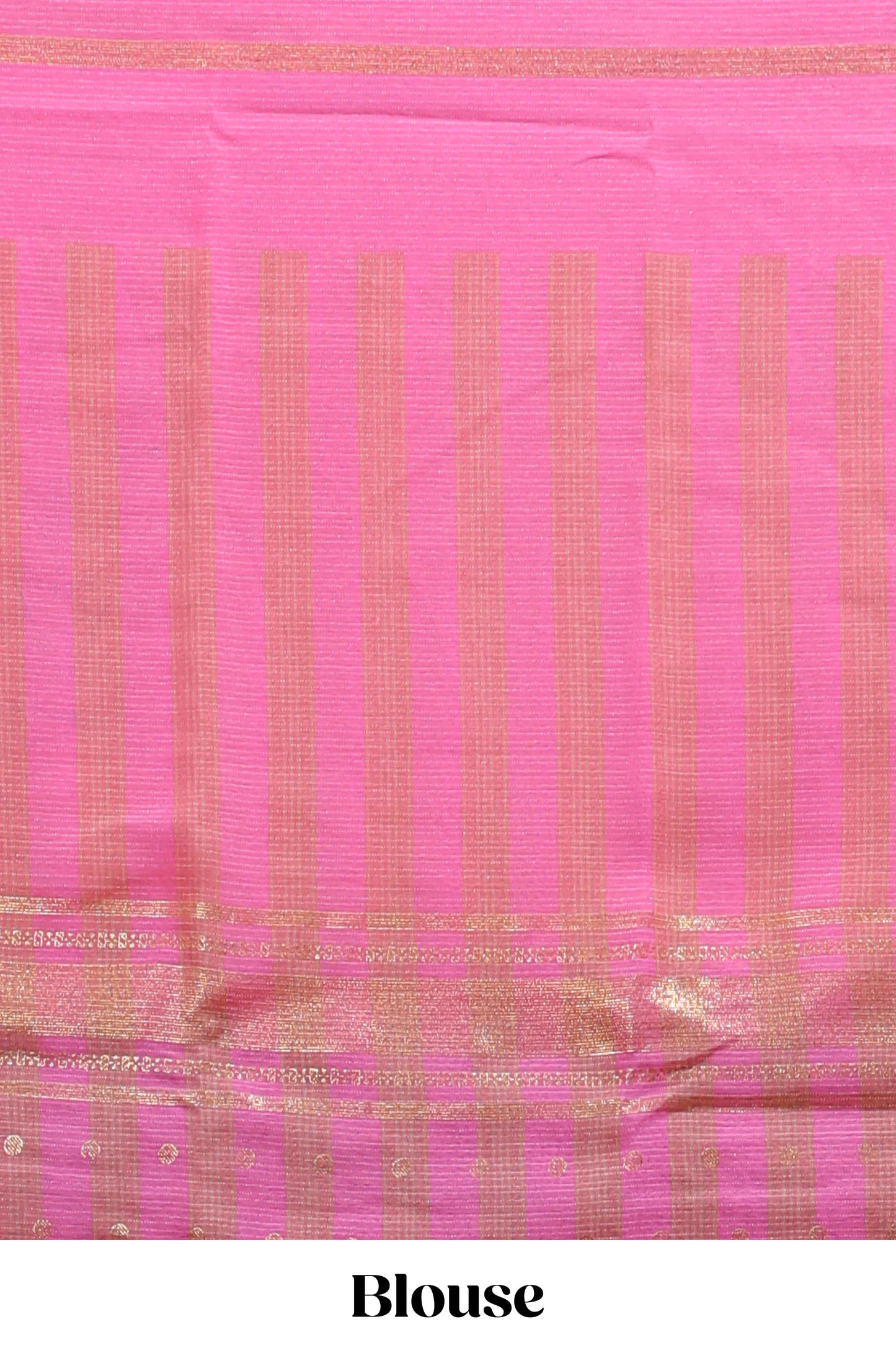 Blue zari motifs semi soft silk saree with contrast border and striped blouse