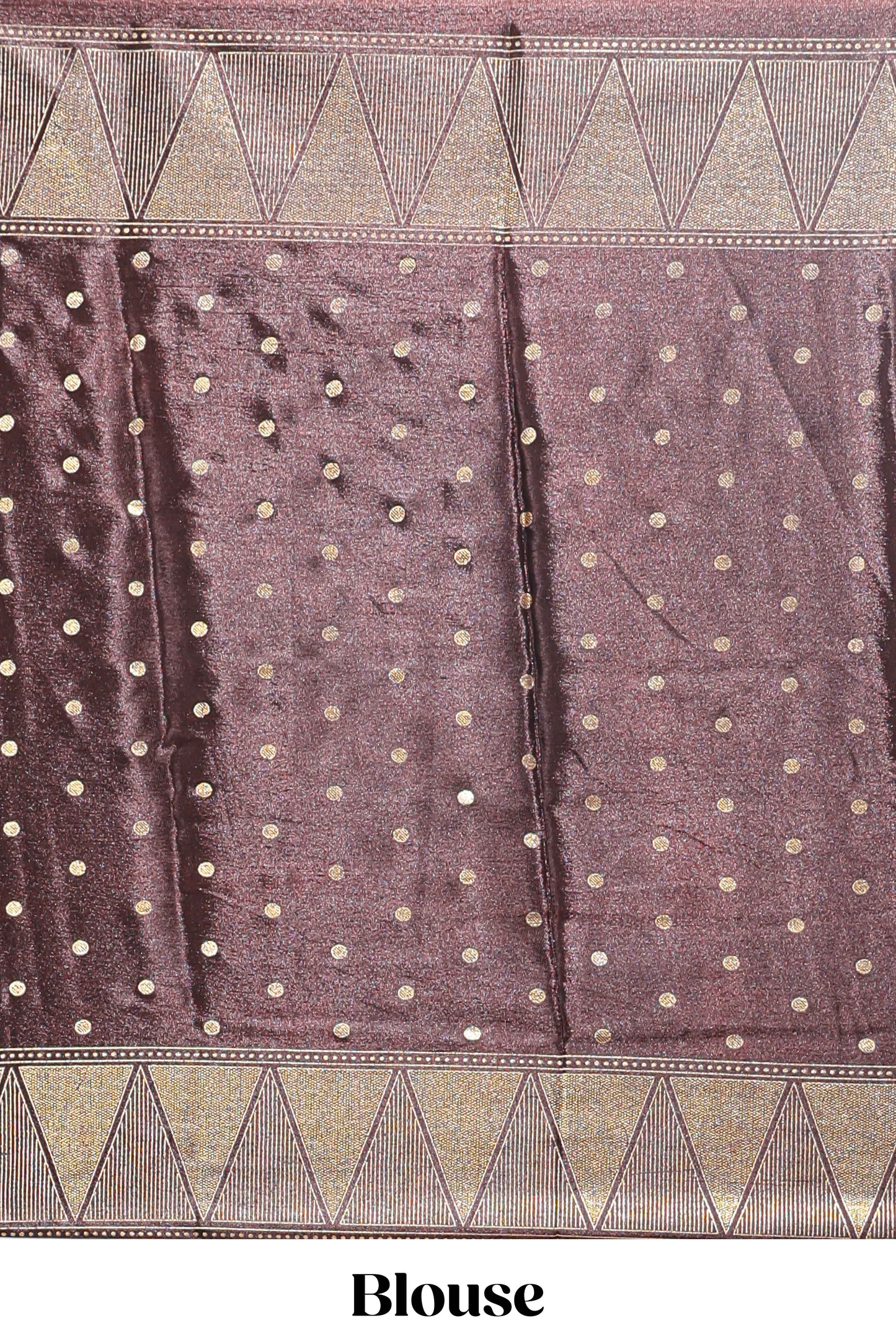 Orange & brown dual shade zari motifs semi soft silk saree with self border and striped pallu