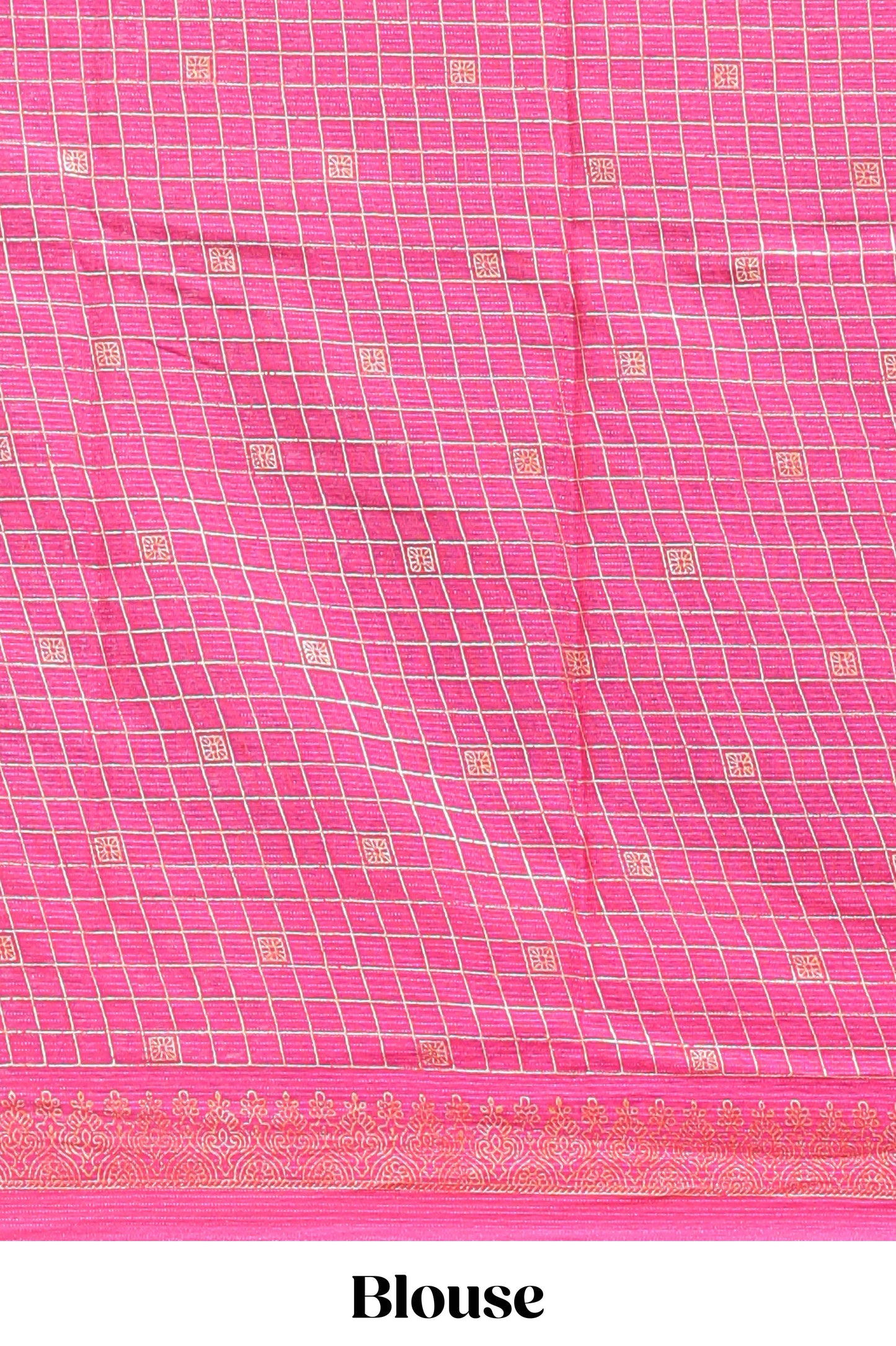 Black checked zari motifs semi soft silk saree with contrast bentex border and striped pallu