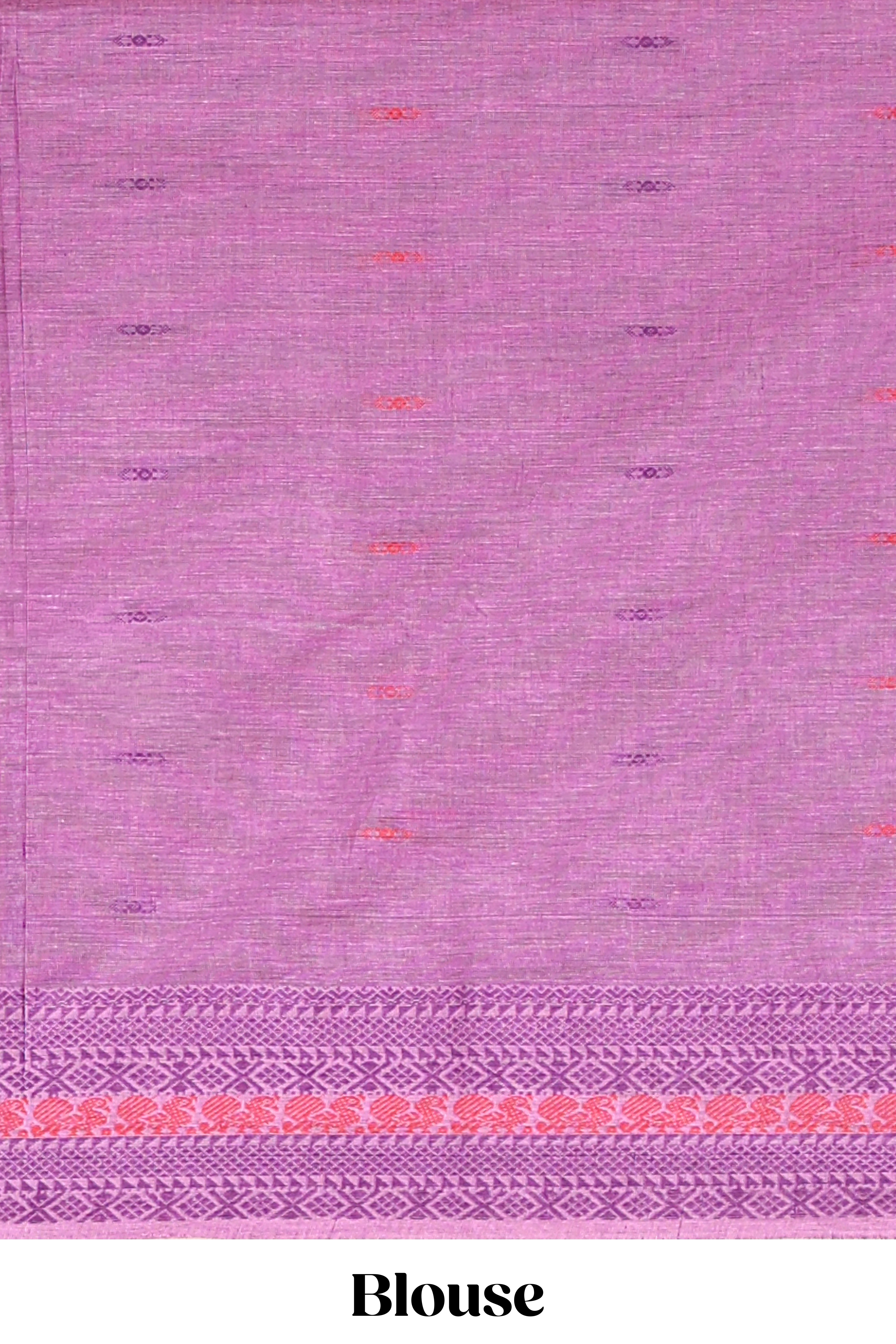 Pink motifs design chirala cotton saree with self border and striped pallu