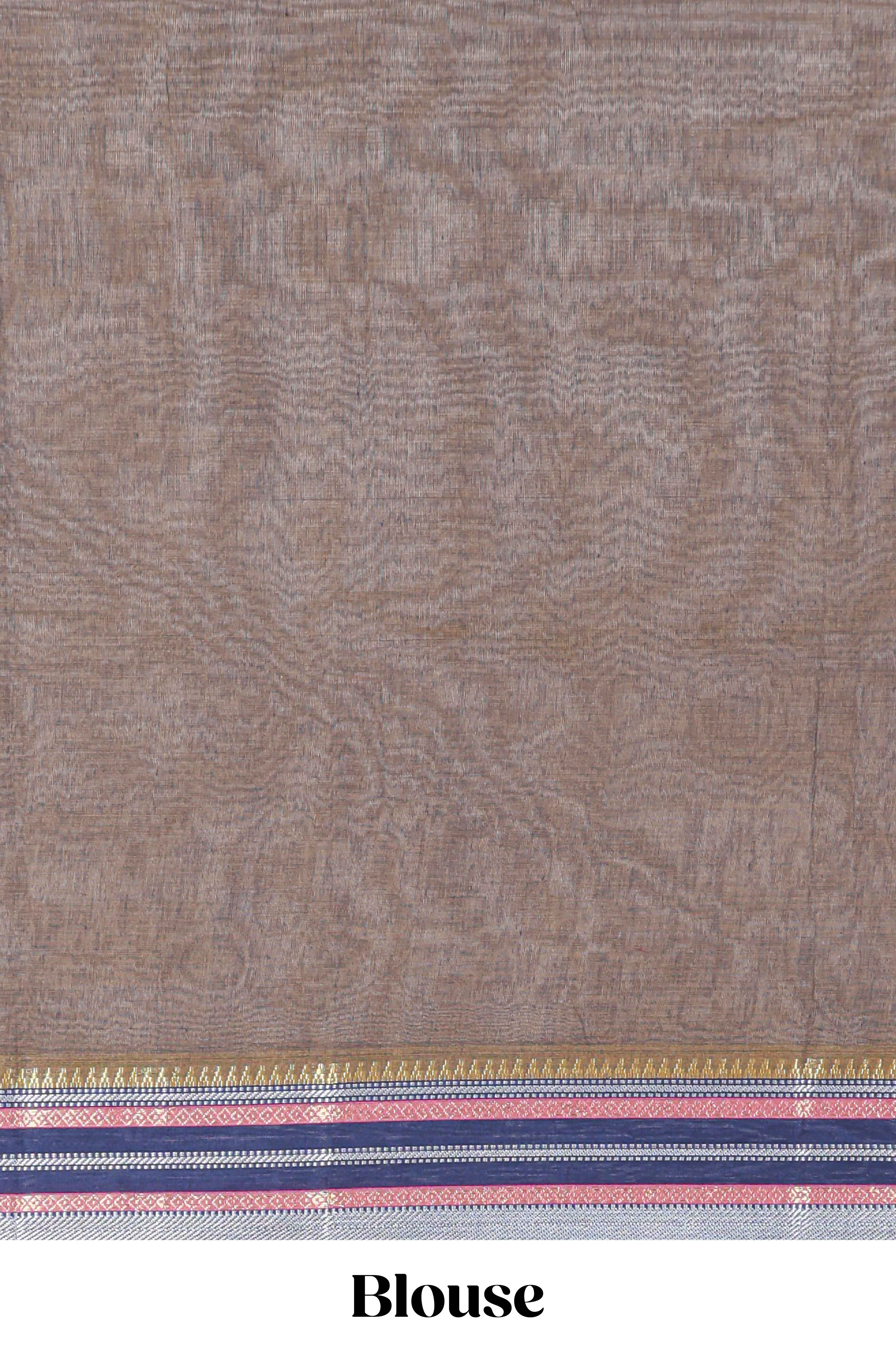Mustard yellow floral design chirala cotton saree with contrast border and blouse