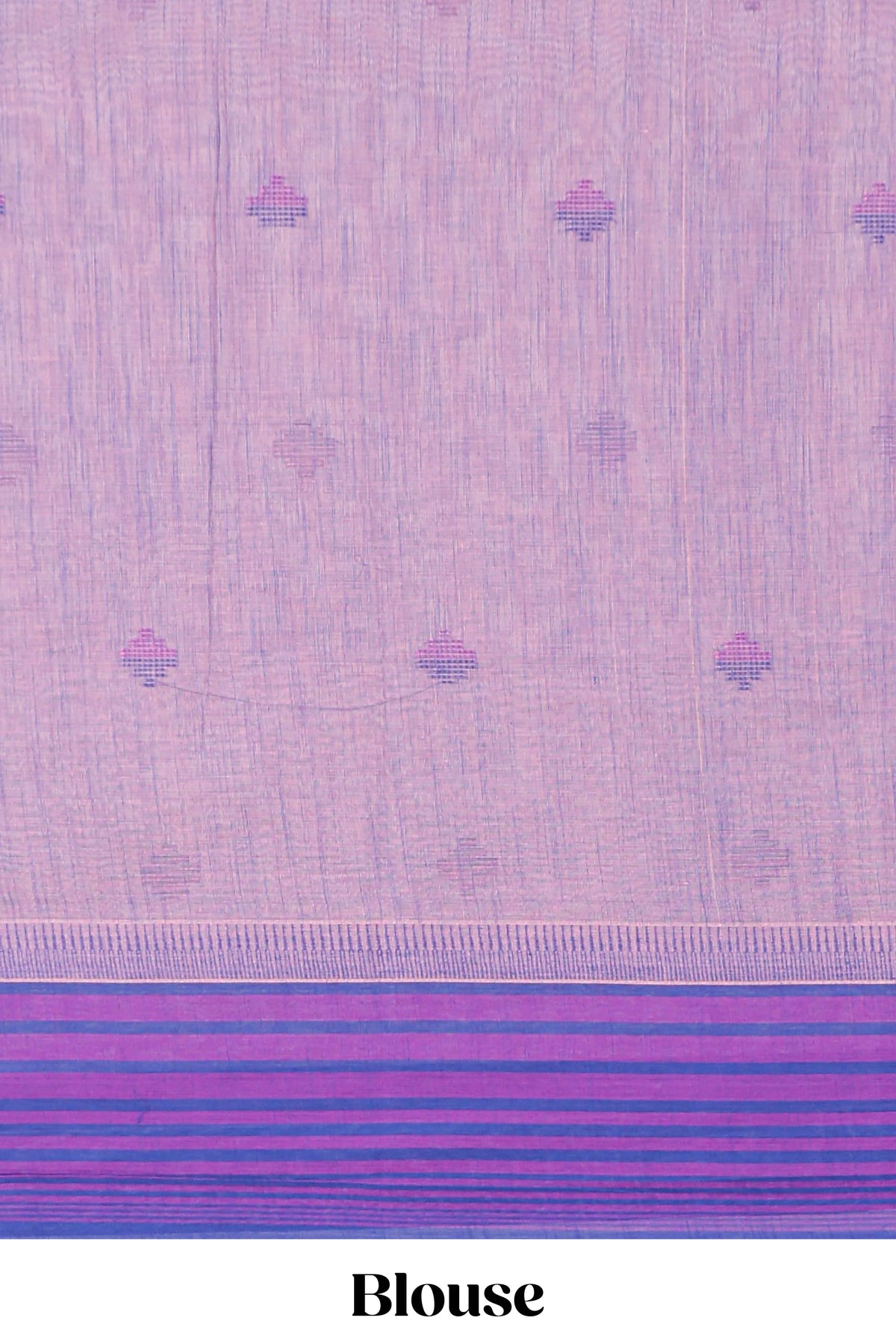 Pink peach design chirala cotton saree with contrast border and blouse