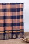 Multi color checked chettinad cotton saree with birds zari design self border and matching pallu