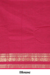 Maroon plain chettinad cotton saree with self zari border and matching blouse