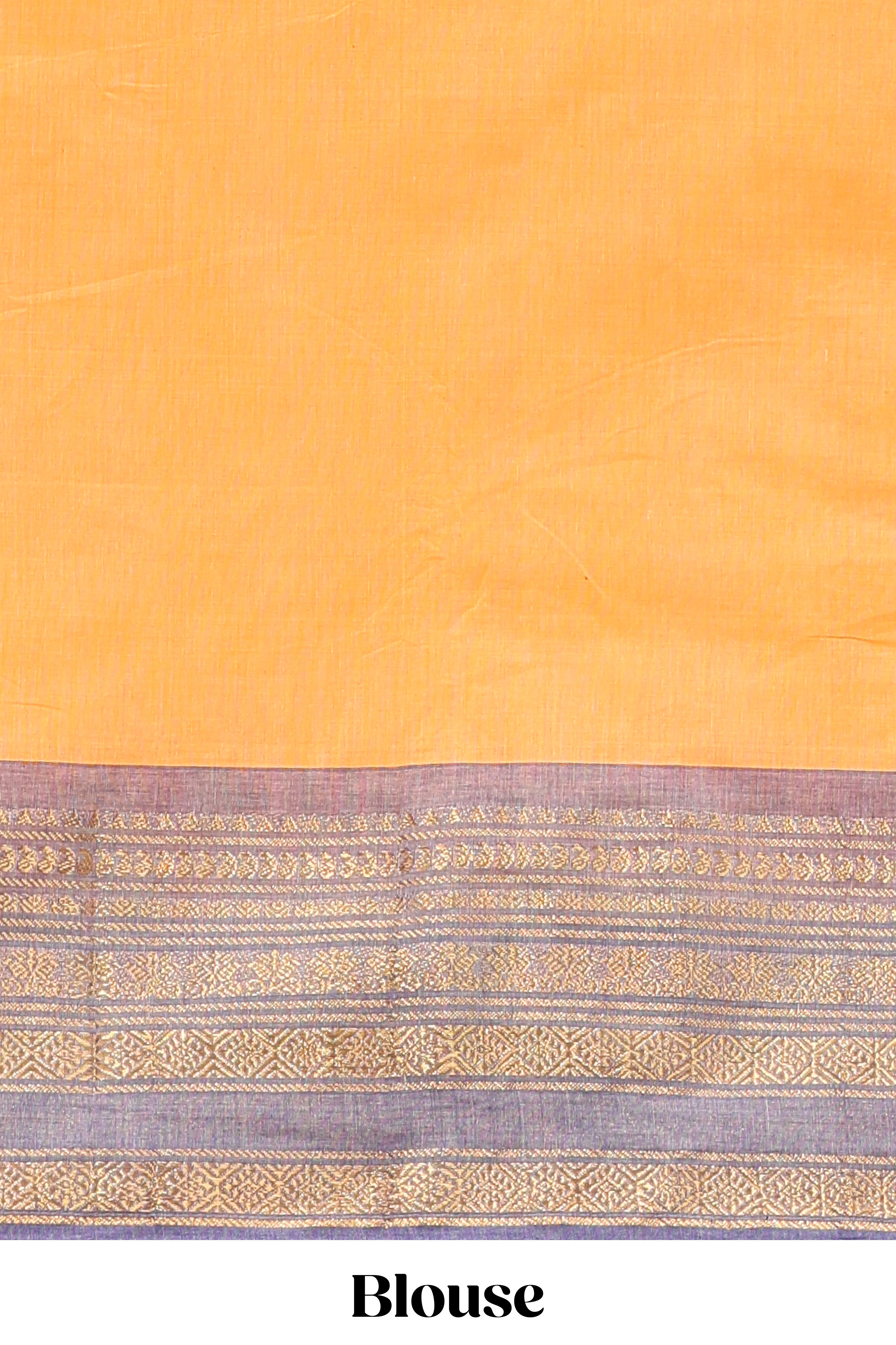 Orange plain chettinad cotton saree with contrast bentex zari border and matching blouse