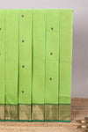 Green butta chettinad cotton saree with contrast zari border and matching blouse