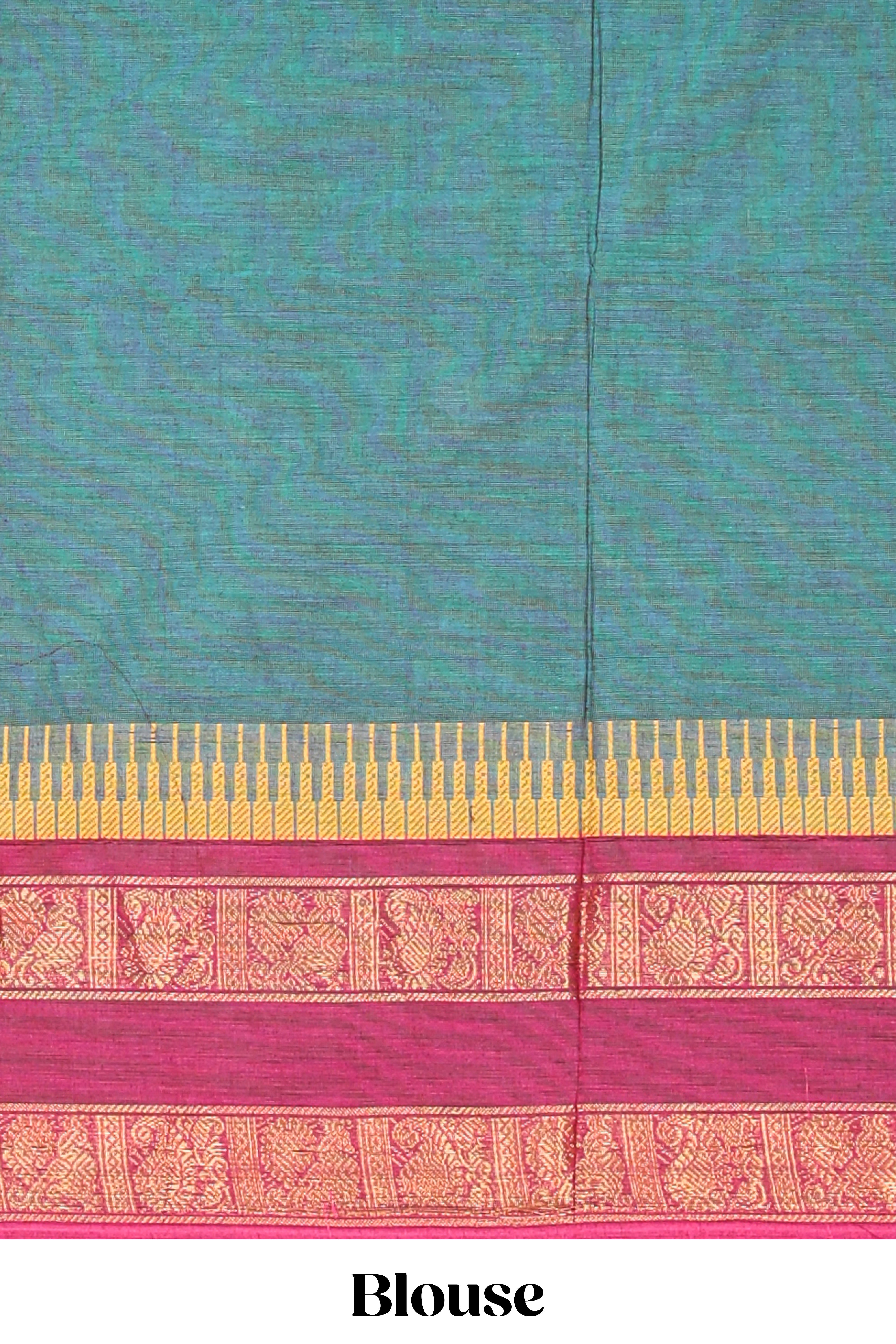 Midnight green motifs design chettinad cotton saree with contrast bentex border and matching blouse