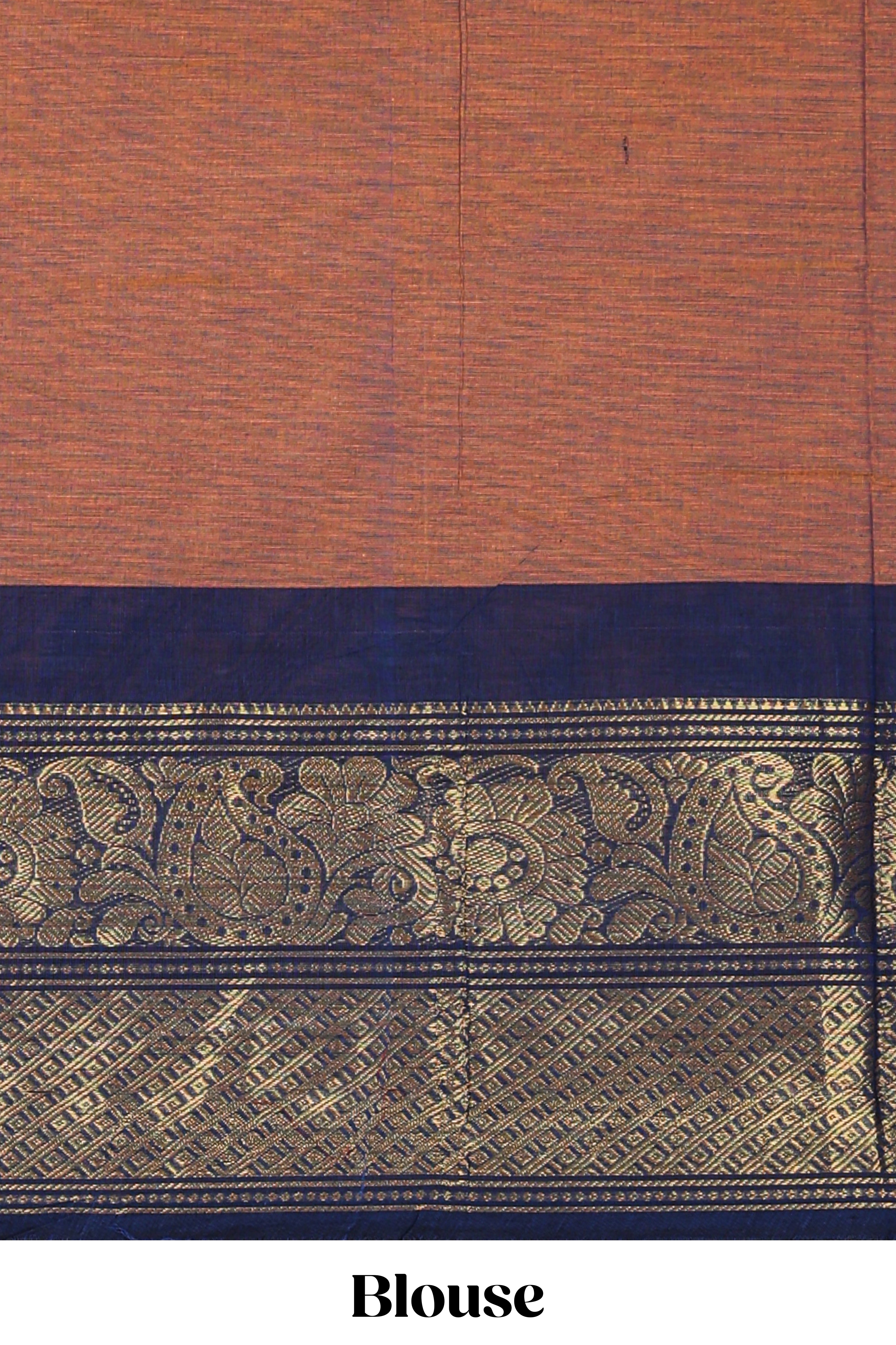 Peach motifs design chettinad cotton saree with contrast bentex border and matching blouse