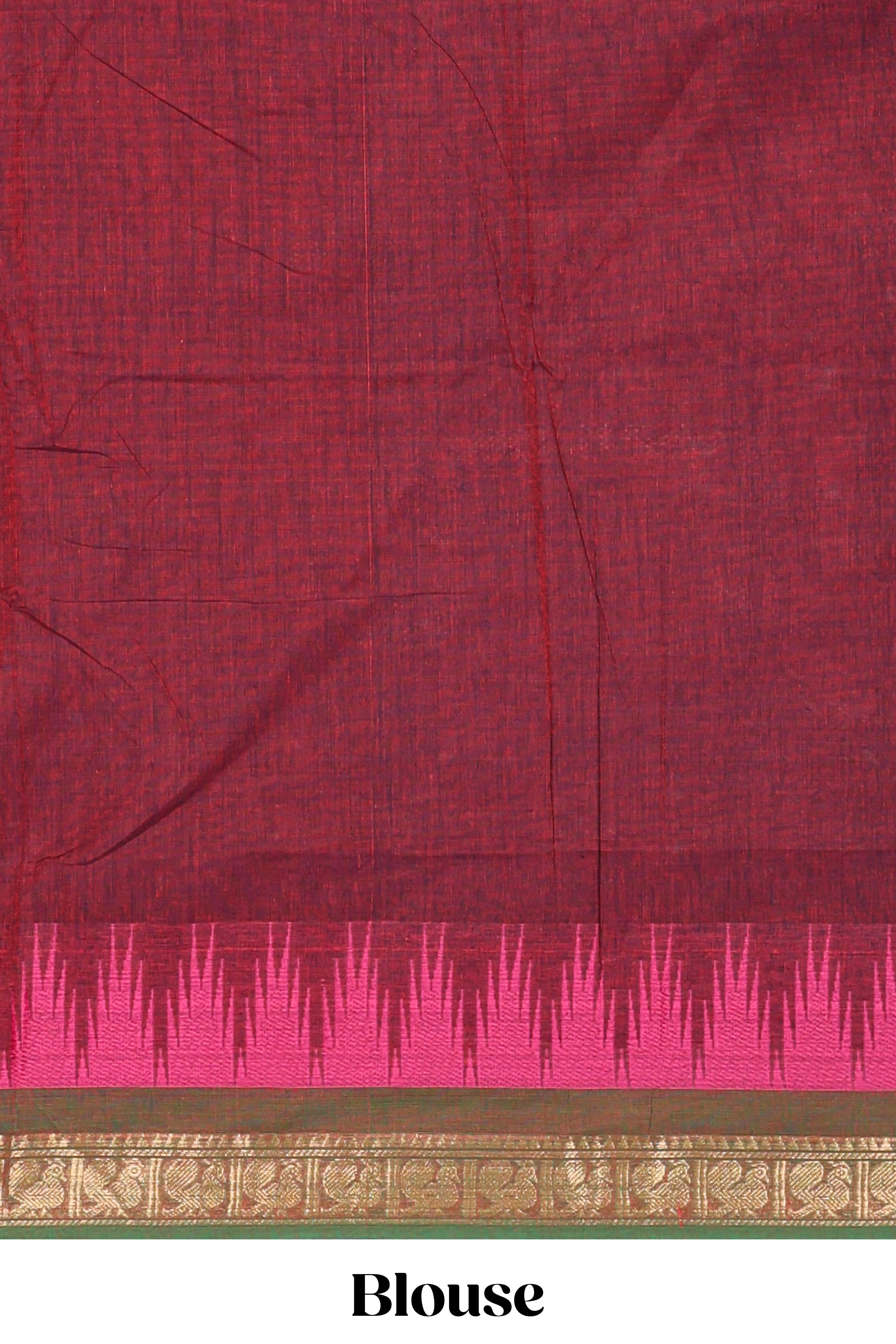 Maroon motifs design chettinad cotton saree with contrast border and matching blouse