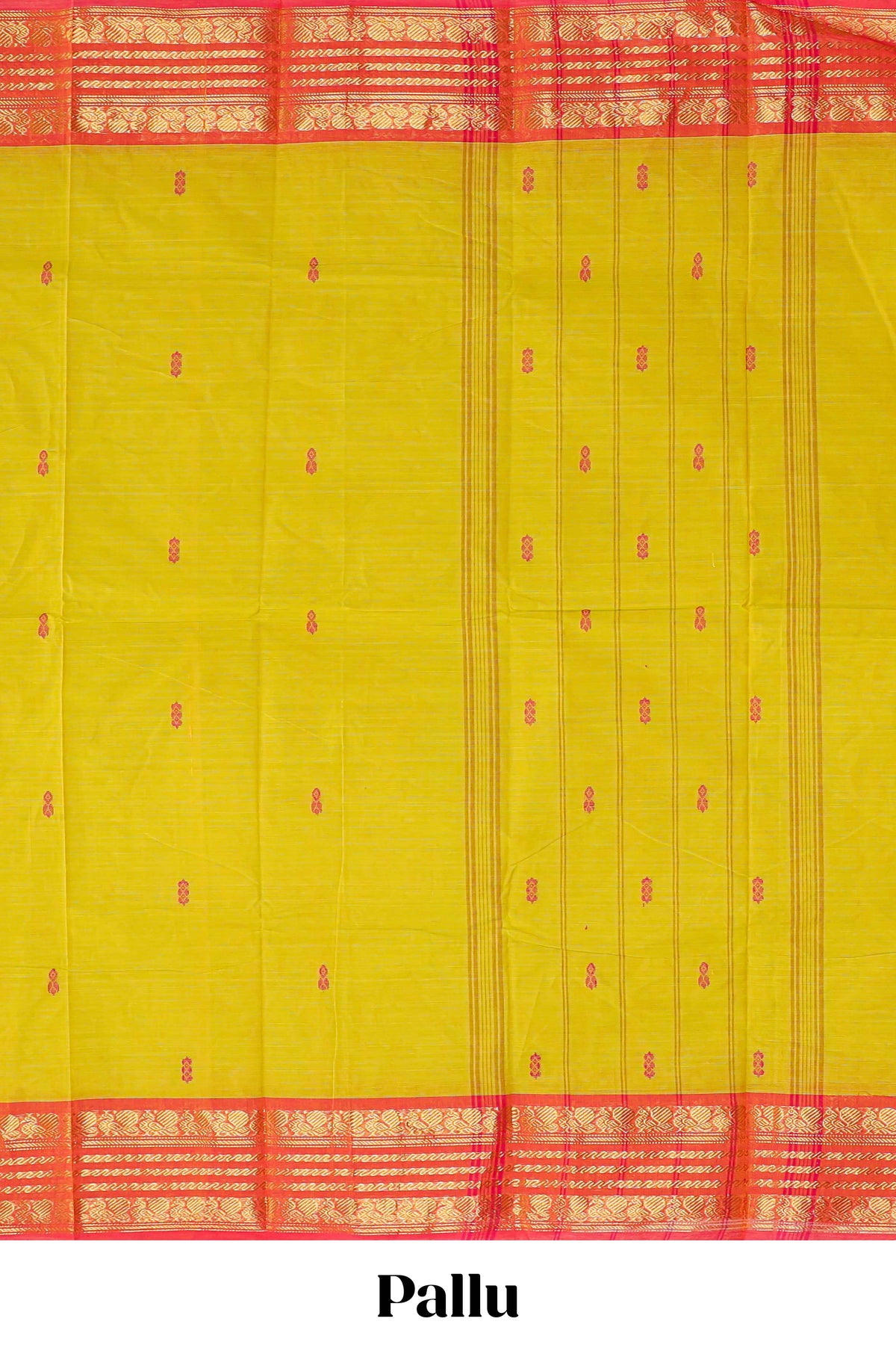Lemon yellow motifs design chettinad cotton saree with contrast zari border and matching blouse
