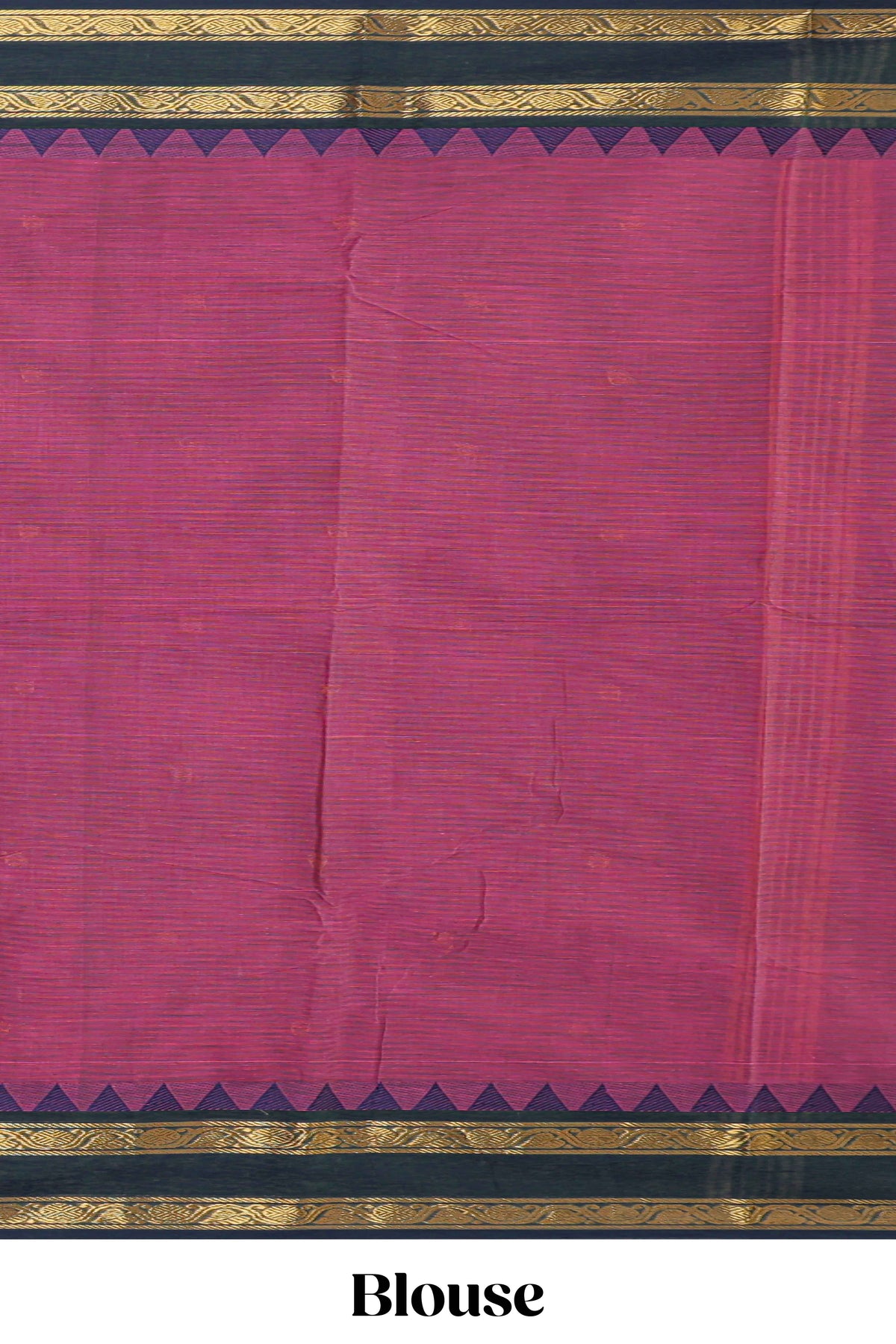 Rouge pink motifs design chettinad cotton saree with contrast zari border and matching blouse