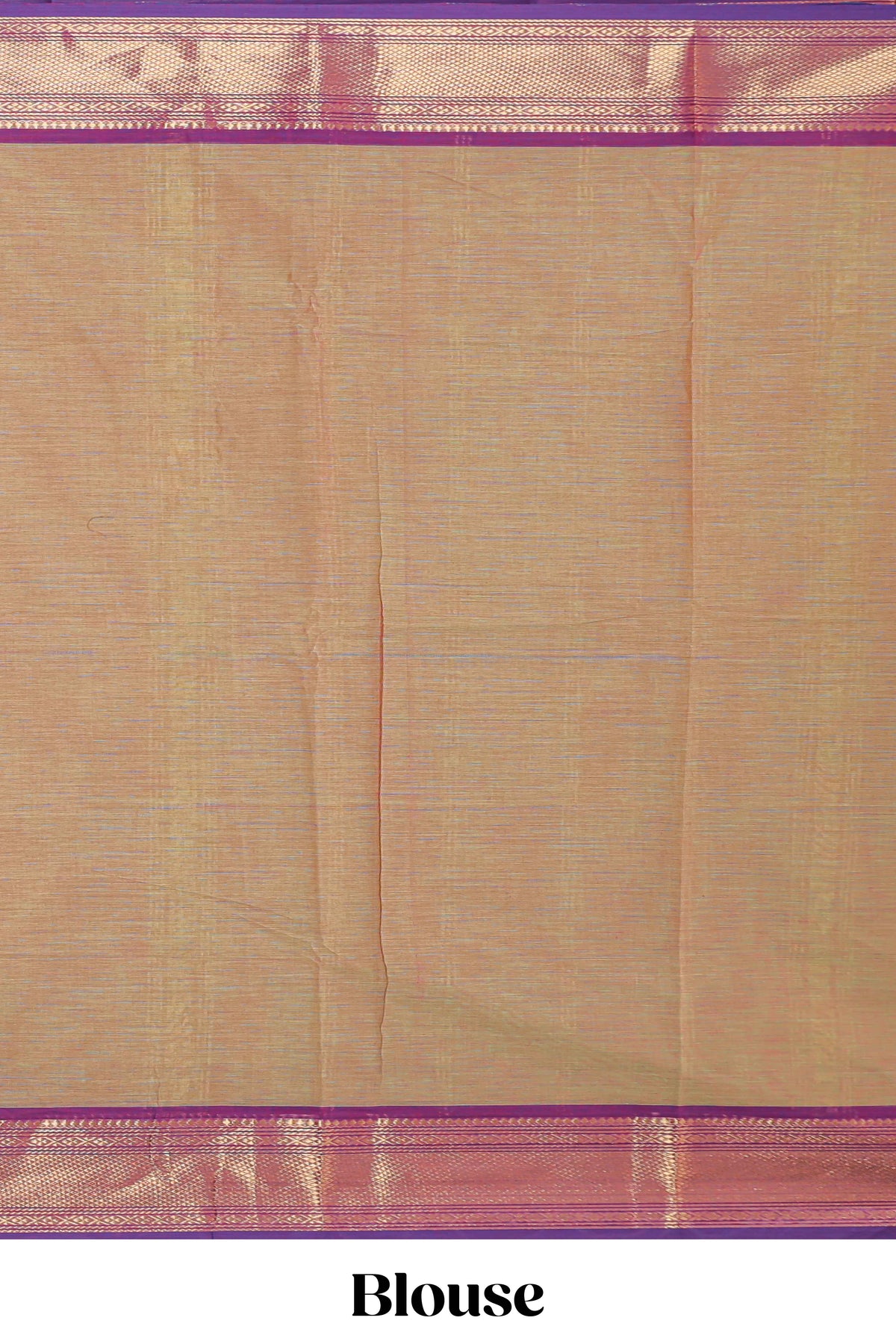 Beige motifs design chettinad cotton saree with contrast zari border and matching blouse