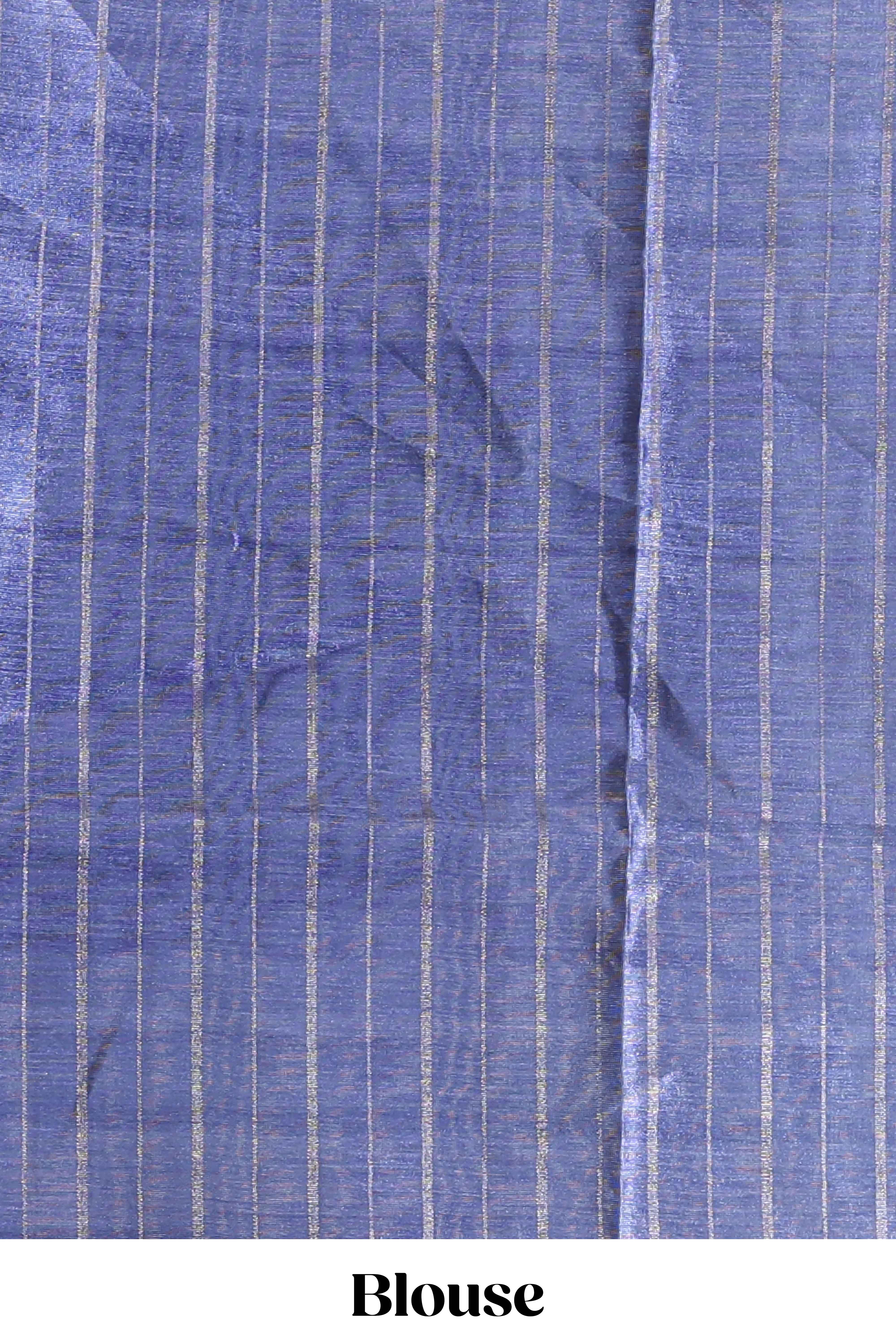 Pink striped floral buttas madhubani art design chanderi cotton saree with contrast border and blouse