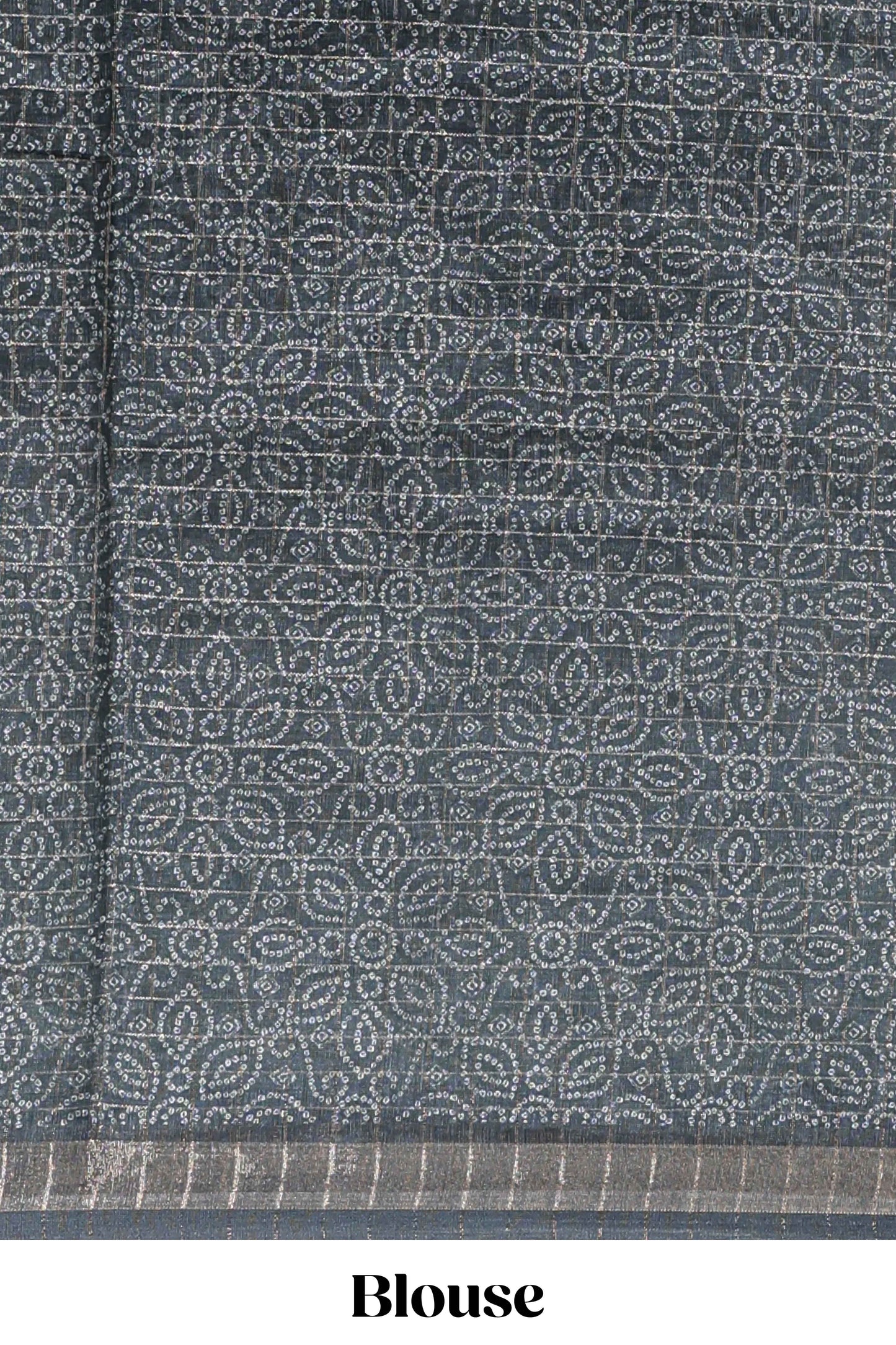 Green & dark green dual shade checked floral design chanderi cotton saree with self zari border and matching blouse