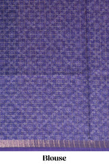 Pink & violet dual shade checked chanderi cotton saree with self zari border and blouse
