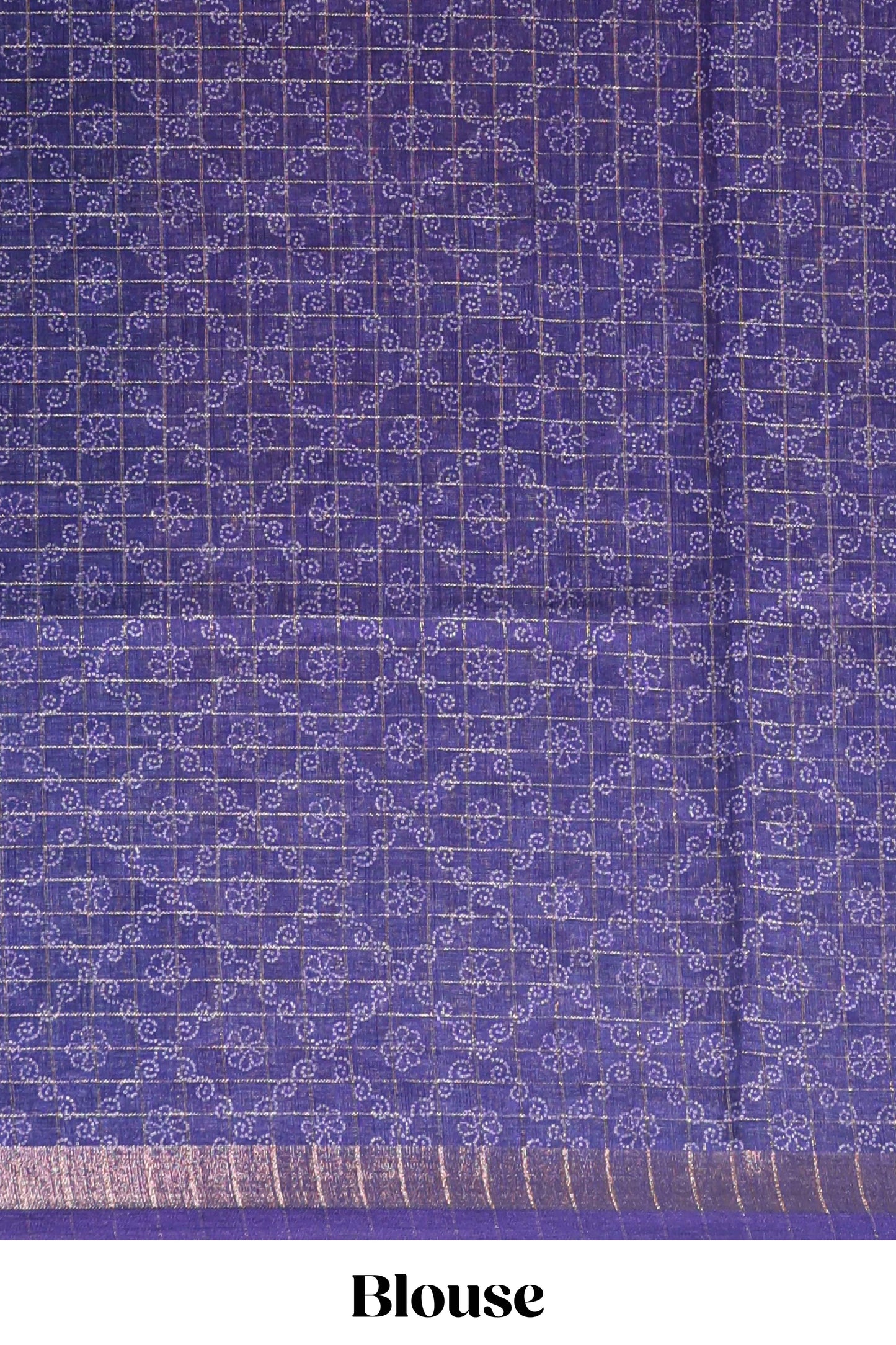 Pink & violet dual shade checked chanderi cotton saree with self zari border and blouse
