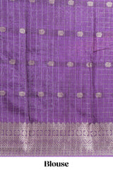 White and yellow Dola Silk Saree with rich zari border woven butis and a designer pallu along with contrast blouse