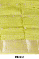 White and purple Dola Silk Saree with rich zari border woven butis and a designer pallu along with contrast blouse
