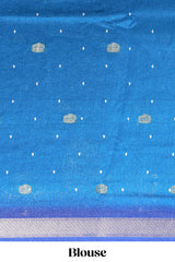 Dark blue Dola Silk Saree with elegant zari butis a rich zari border woven designer pallu along with matcing blouse