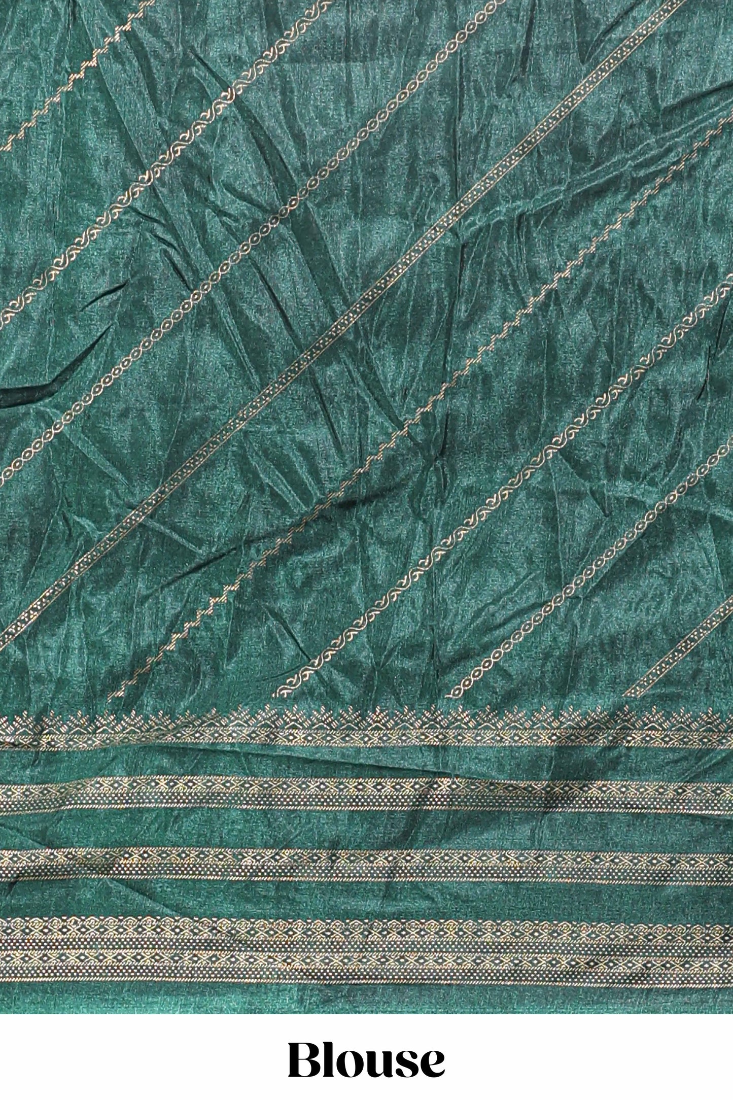 Pink zari striped saree in dola silk with contrast woven border and blouse