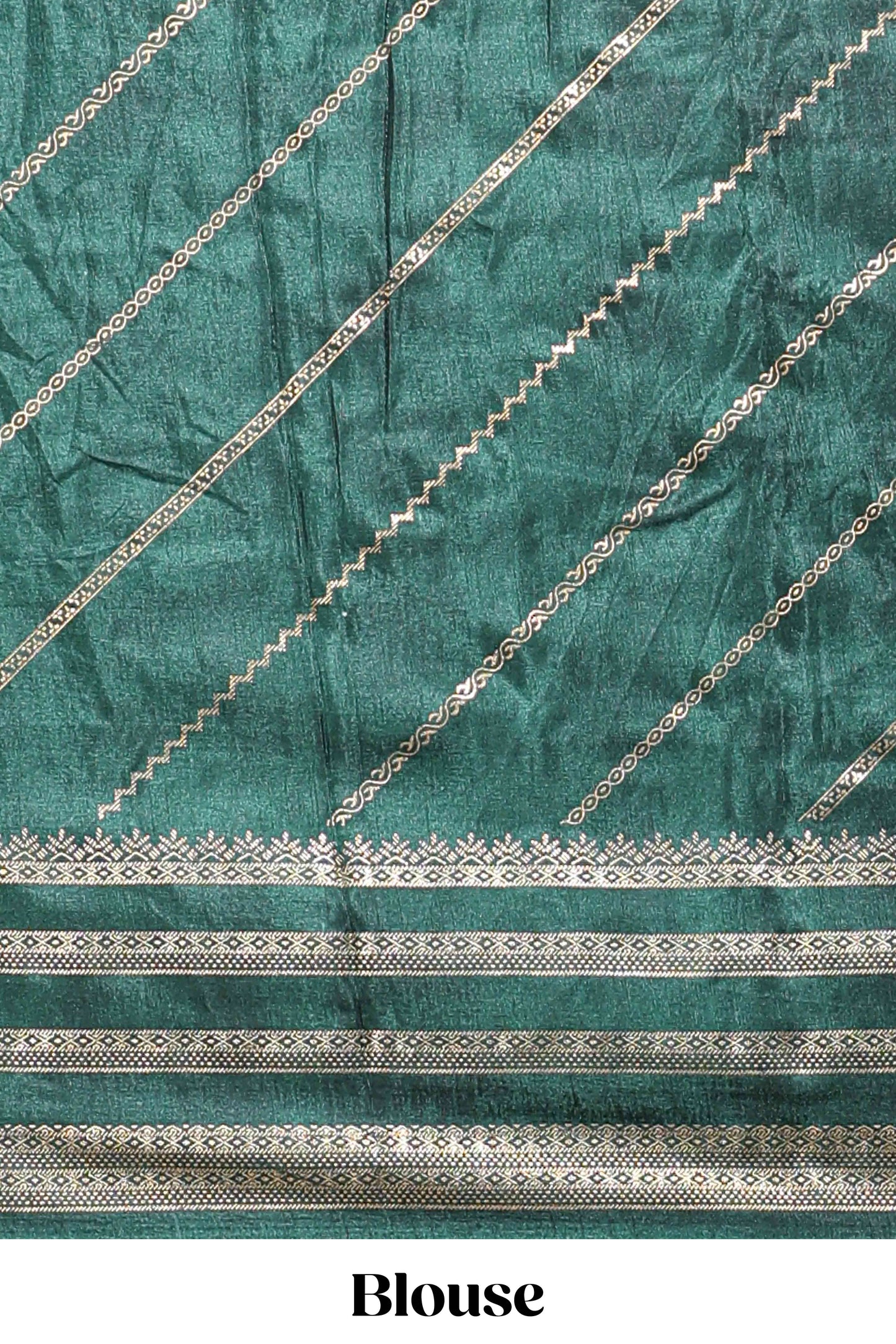Yellow zari striped saree in dola silk with contrast woven border and blouse