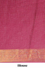 Maroon checked zari butta dola silk saree with self zari border and matching blouse
