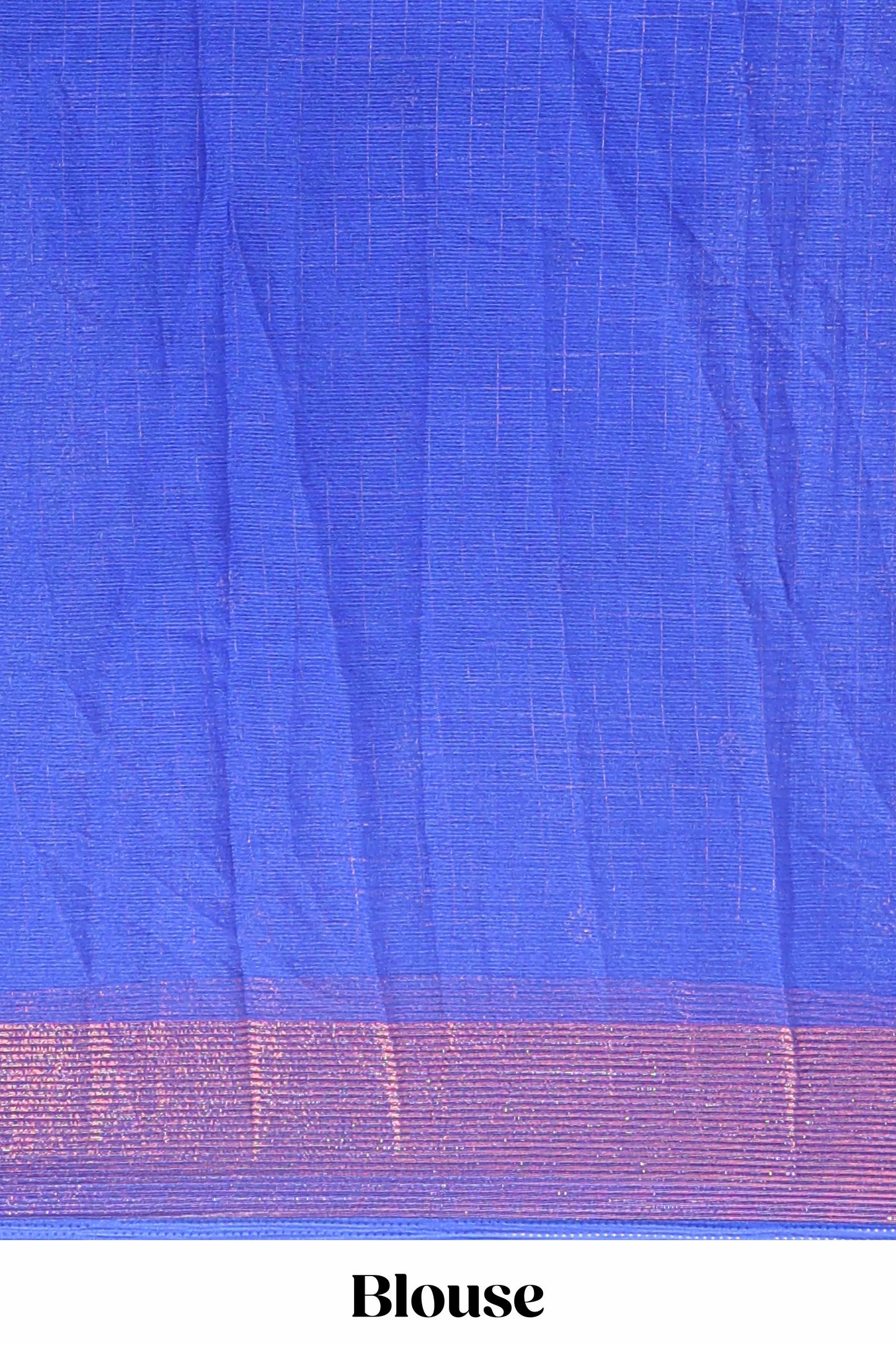 Blue checked zari butta dola silk saree with self zari border and matching blouse
