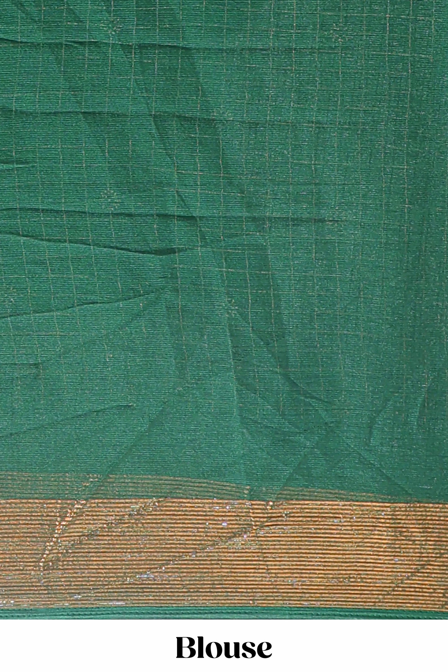 Green checked zari butta dola silk saree with self zari border and matching blouse