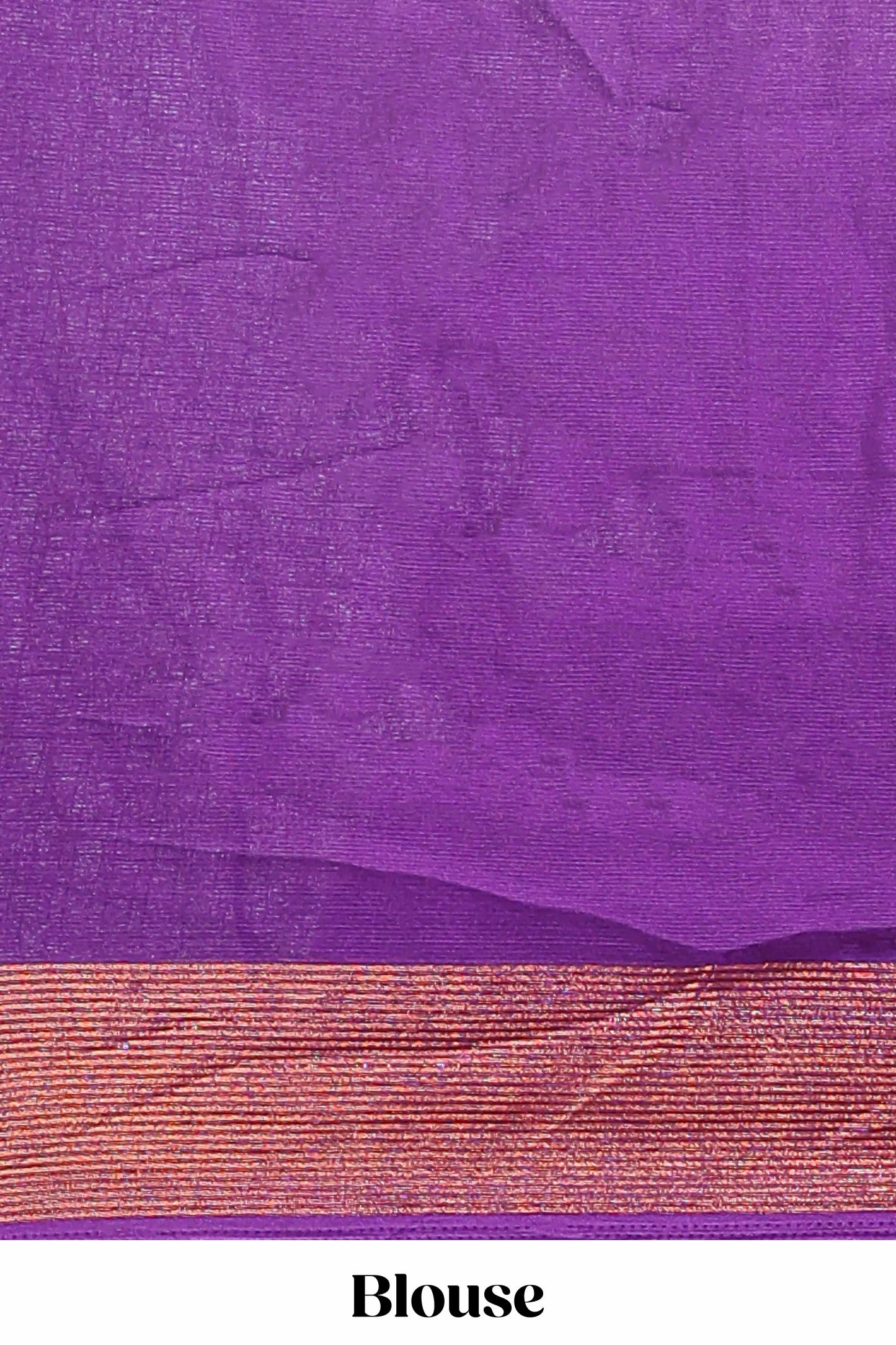 Violet checked zari butta dola silk saree with self zari border and matching blouse