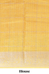 Orange checked dola silk saree with contrast zari border and blouse