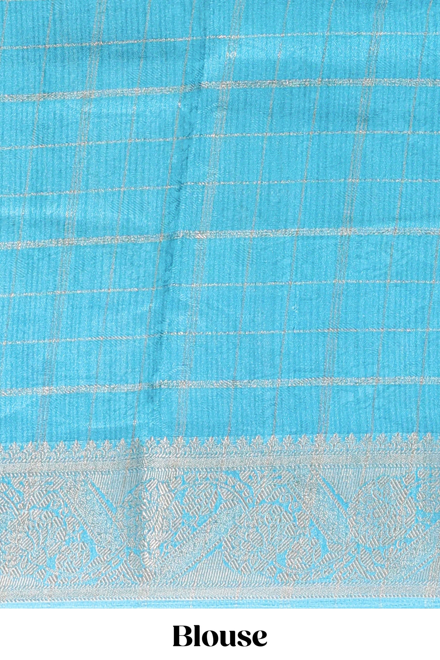 Yellow checked dola silk saree with contrast zari border and blouse
