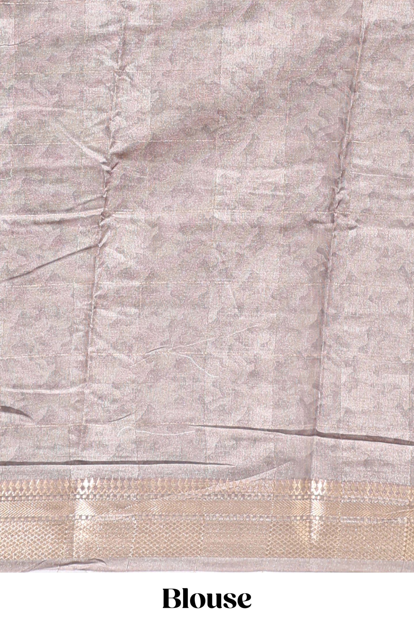 Brown floral design dola silk saree with sellf zari border and matching blouse