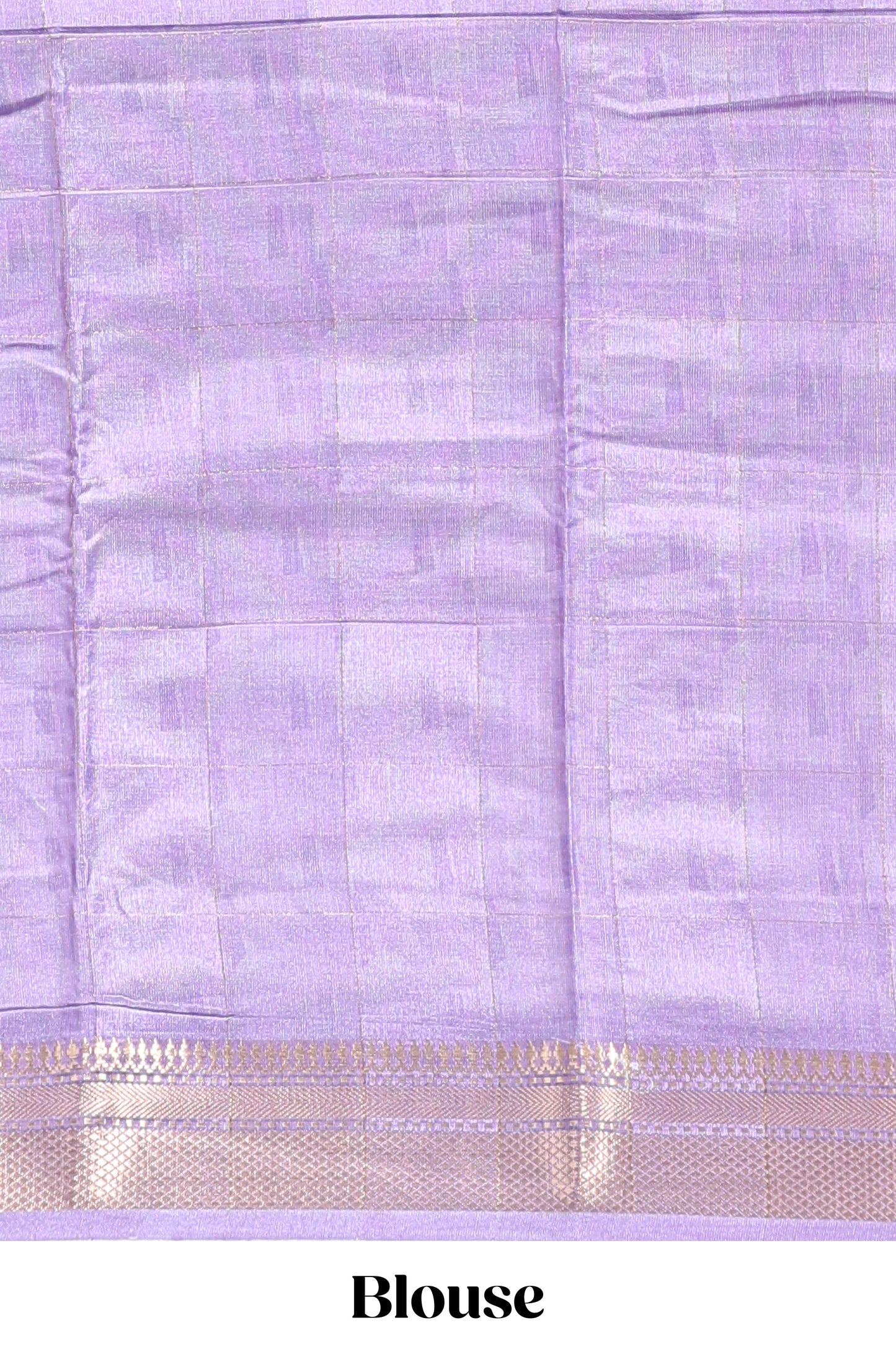 Lavender floral design dola silk saree with sellf zari border and matching blouse