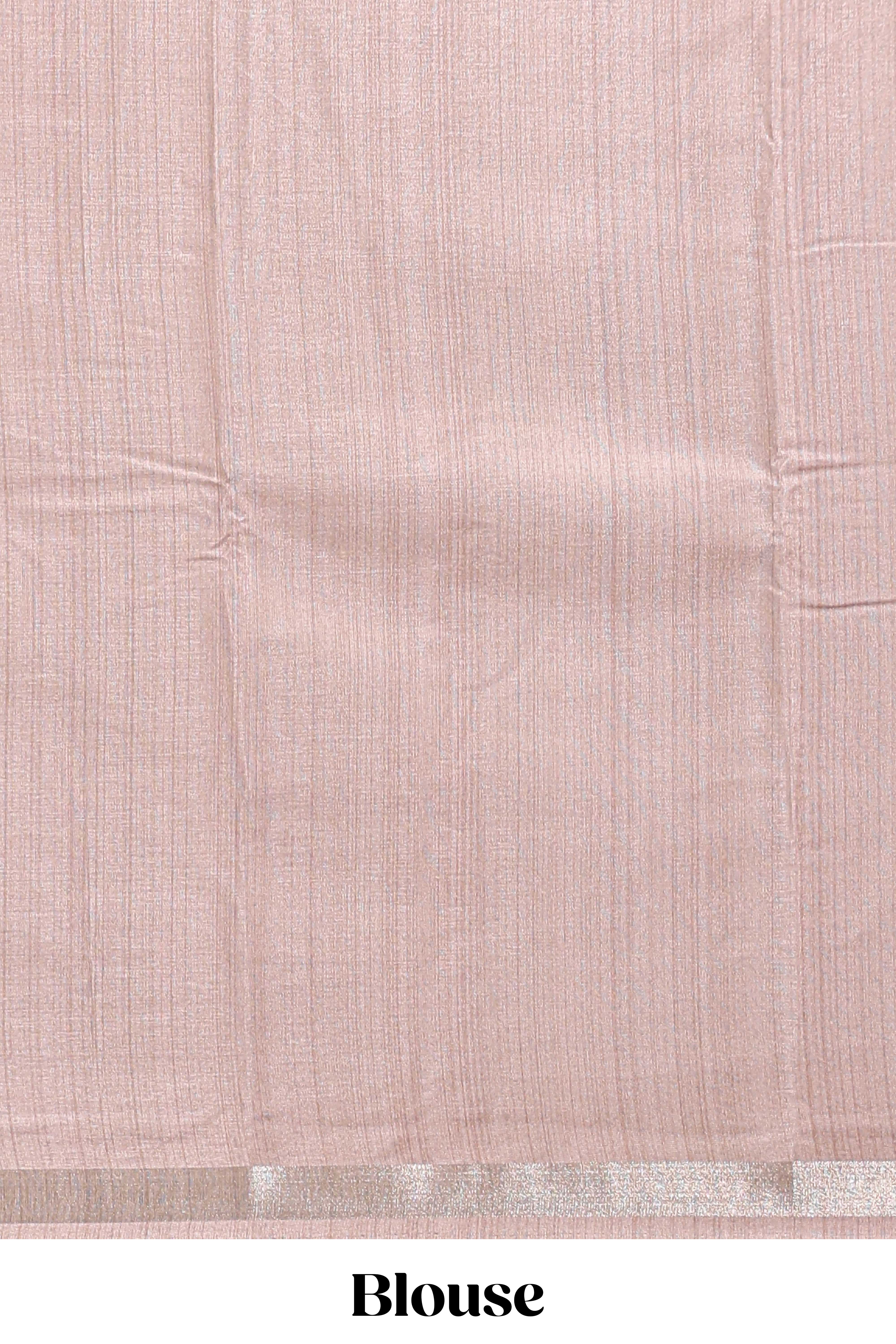Plaindola silk saree with floral printed border and plain contrast blouse