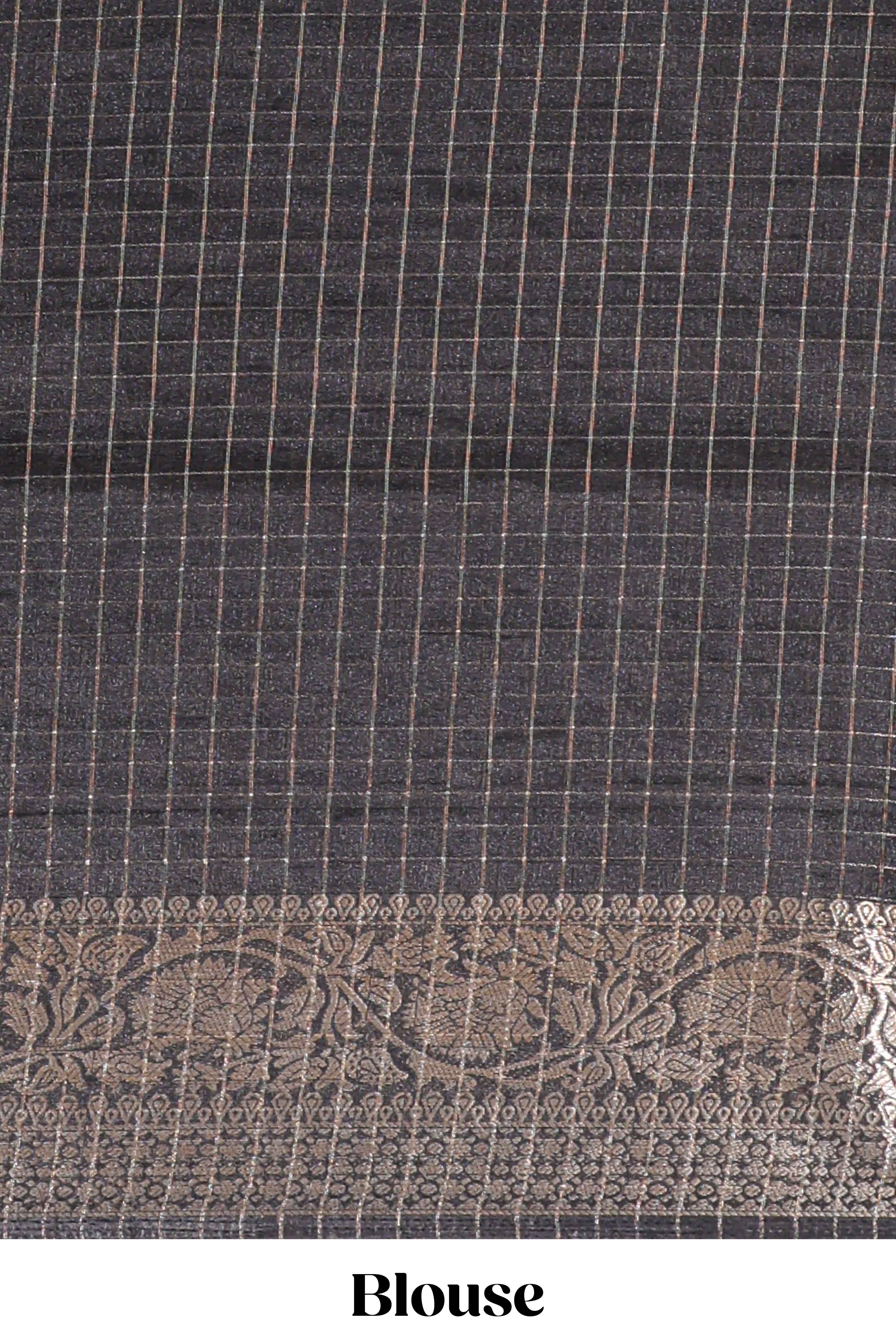 Dola silk saree all overcrepe floral printeddesign with copper zari border and pallu