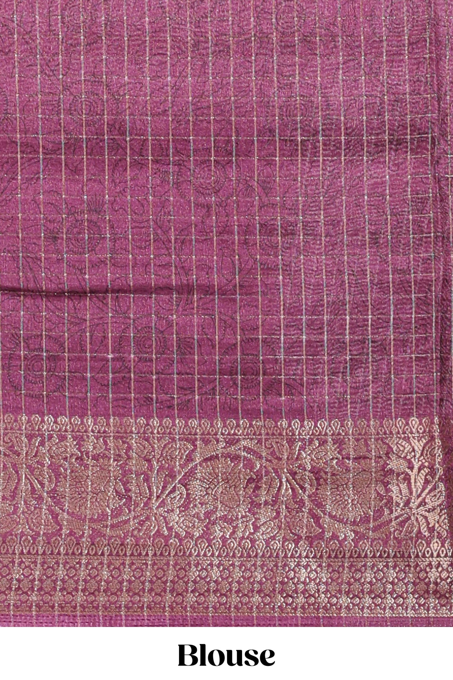 Dola silk saree all over crepe floral printed design with copper zari border and pallu