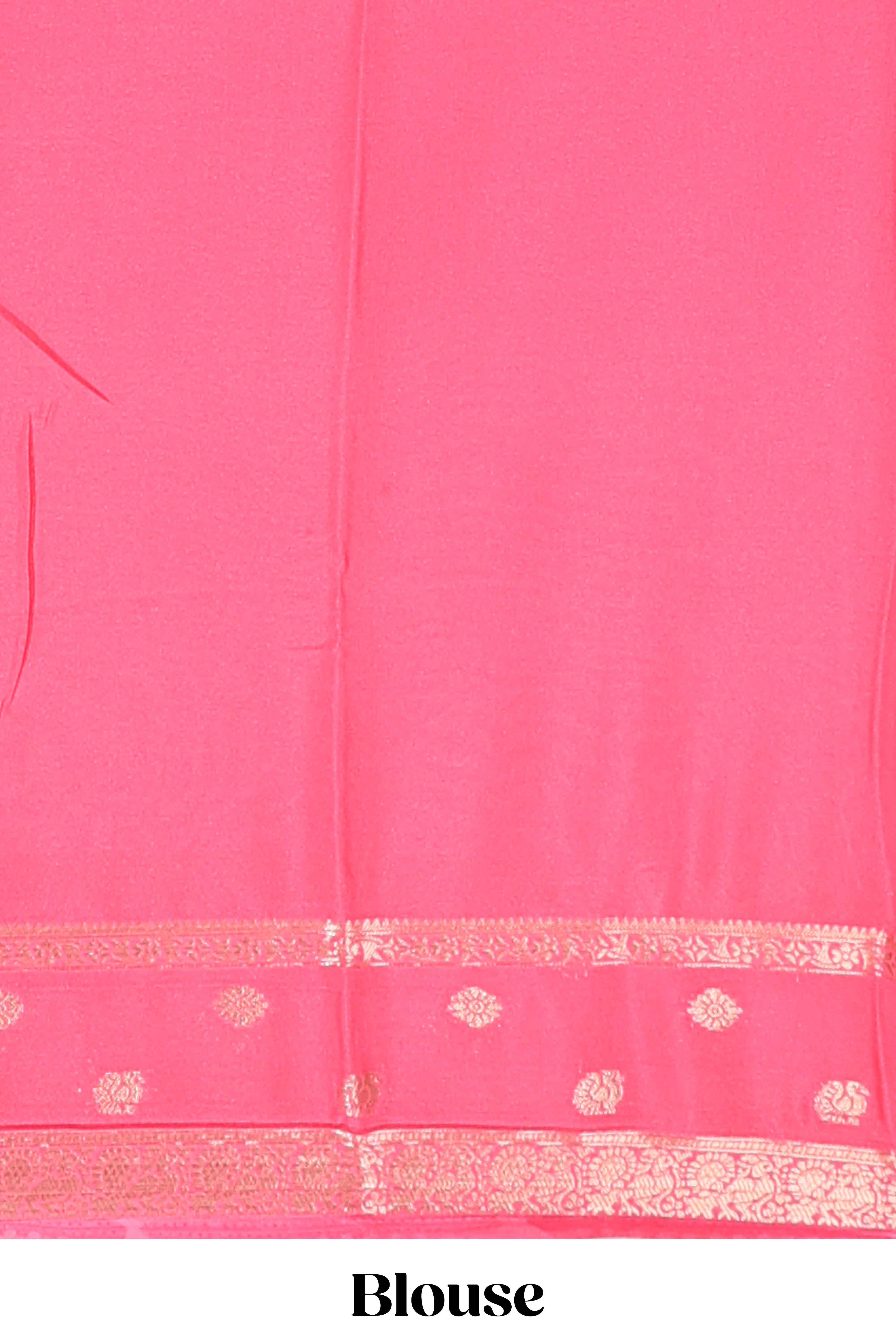 Maroon striped bird zari butta dola silk saree with contrast zari border and blouse