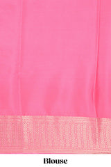 Blue zari striped dola silk saree with contrast zari border and striped pallu