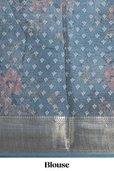 Pine green dola silk saree with all over butta self zari border and matching motifs blouse