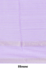 Purple striped dola Saree with contrast border and blouse