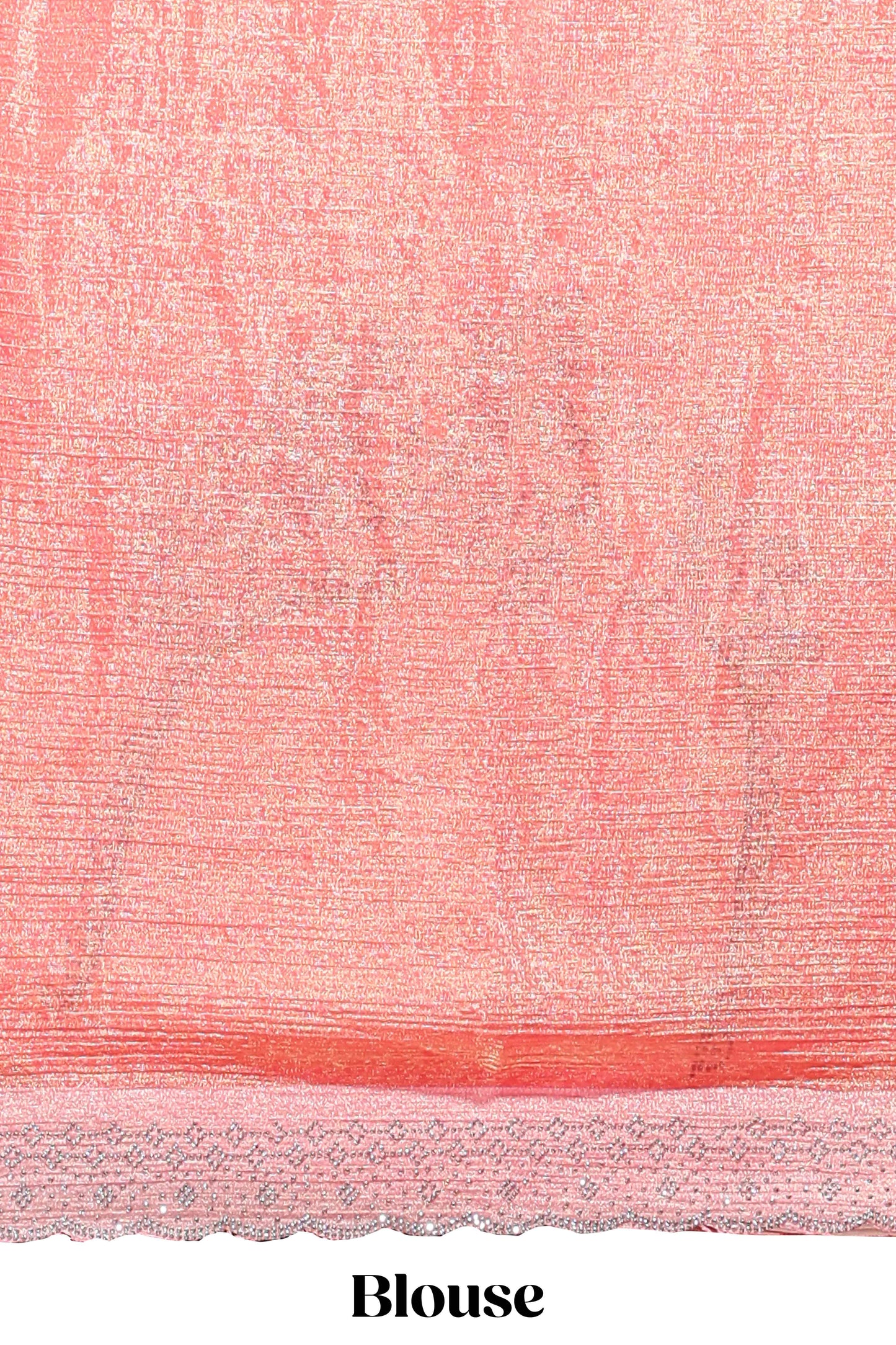 Orange floral motifs design stone work designer saree with self scallop border and matching blouse