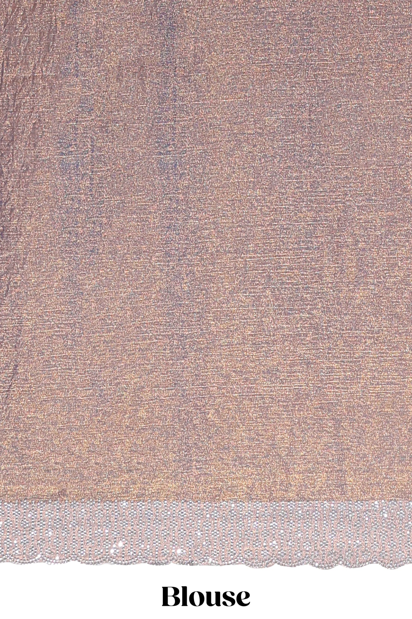 Brown floral butta design stone work designer saree with self scallop border and matching blouse