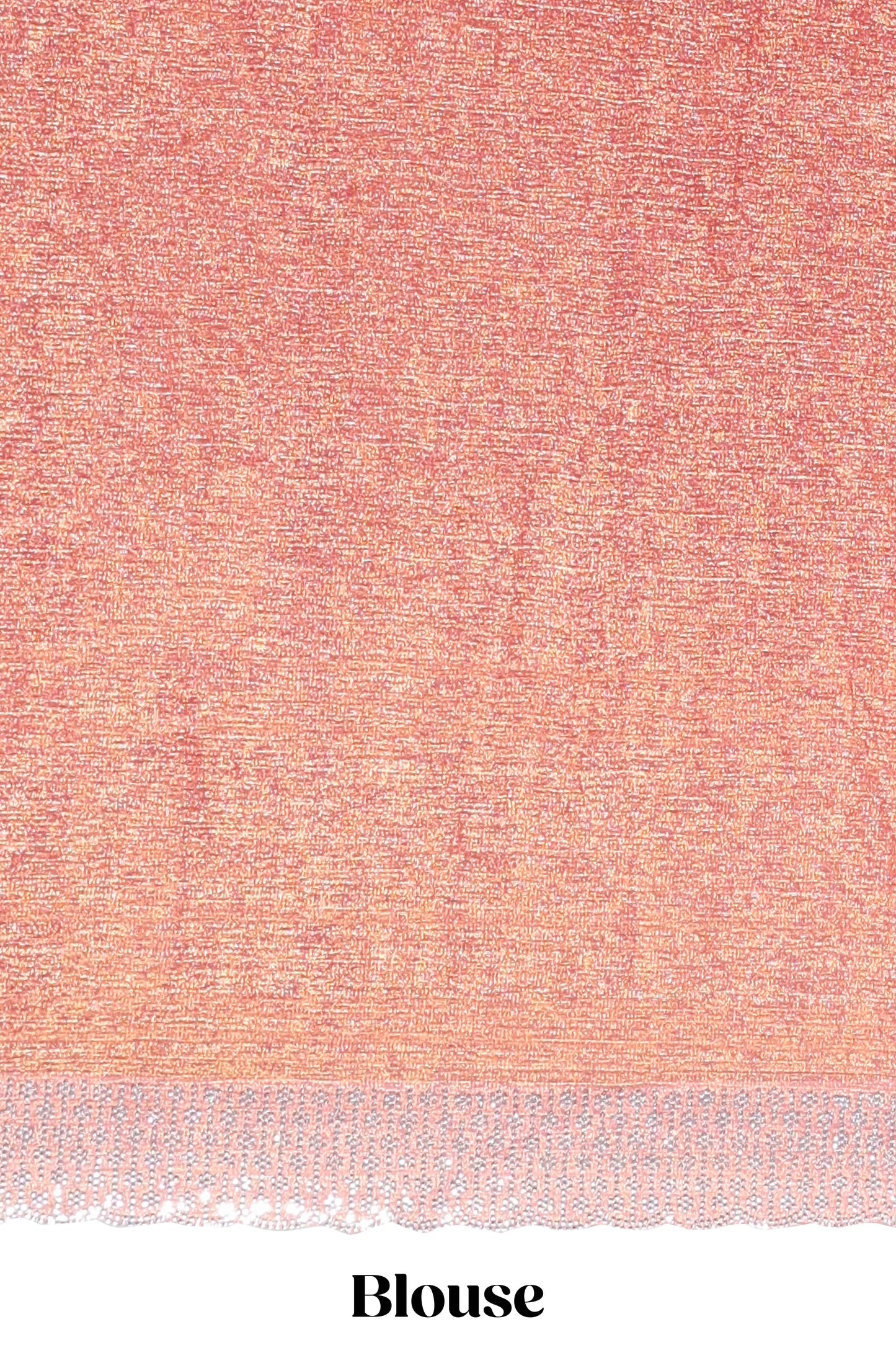 Orange floral butta design stone work designer saree with self scallop border and matching blouse