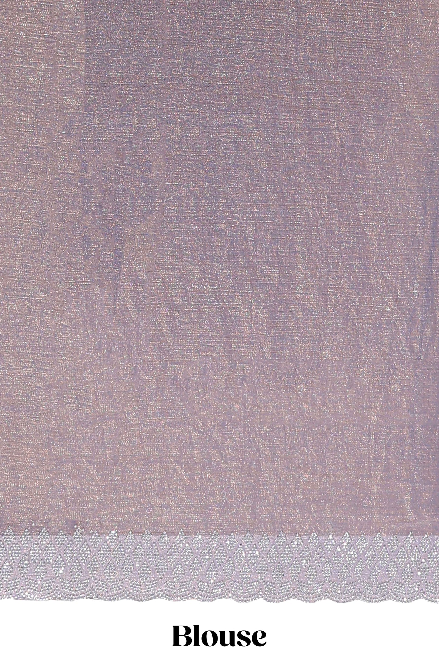 Grey geometric design stone work designer saree with self scallop border and matching blouse