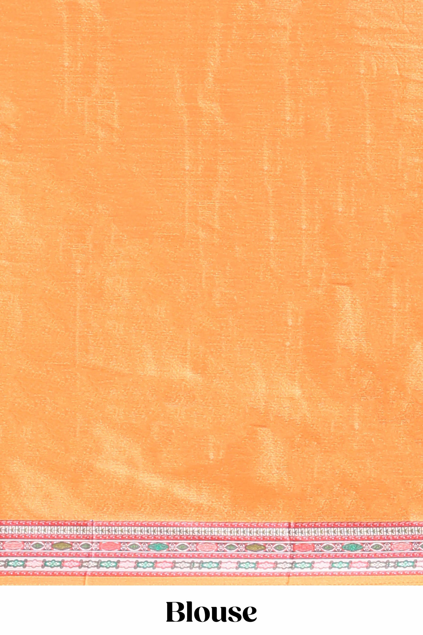 Orange geometric pattern & floral design masakali saree with self border and matching blouse