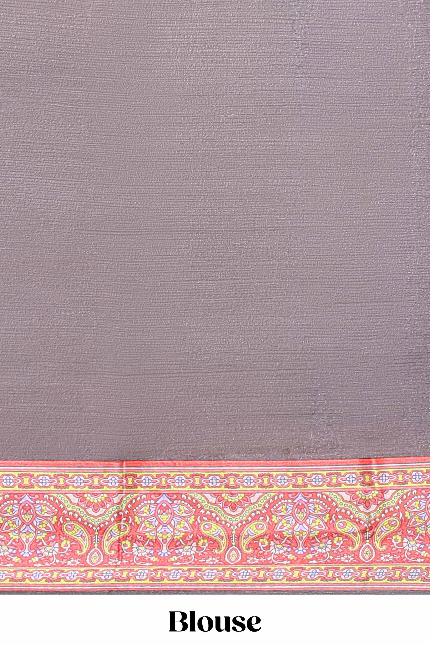 Brown geometric & ikkat design masakali saree with self border and matching blouse