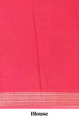 Pink floral design georgette saree with self border and matching blouse